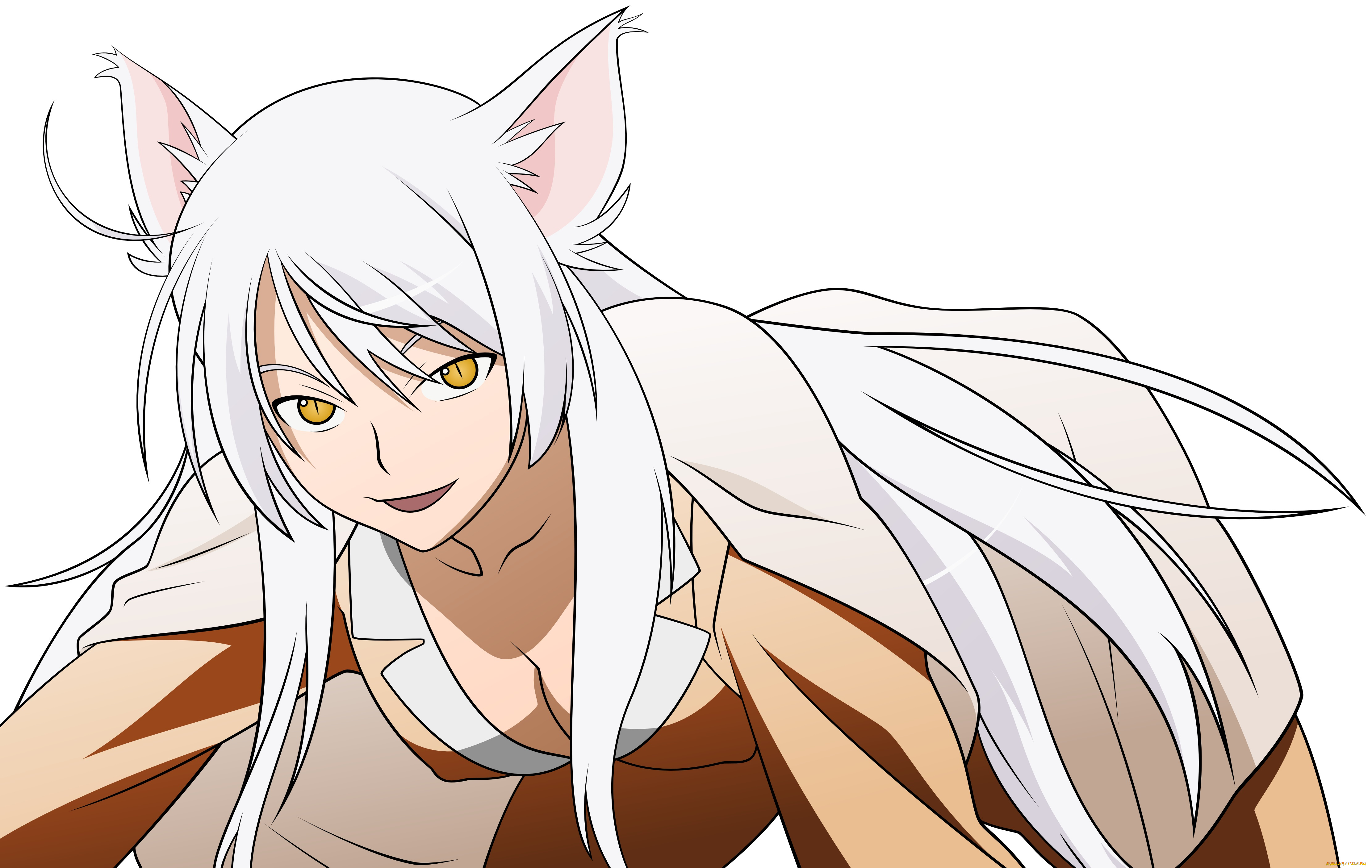 аниме, bakemonogatari, взгляд, девушка, фон