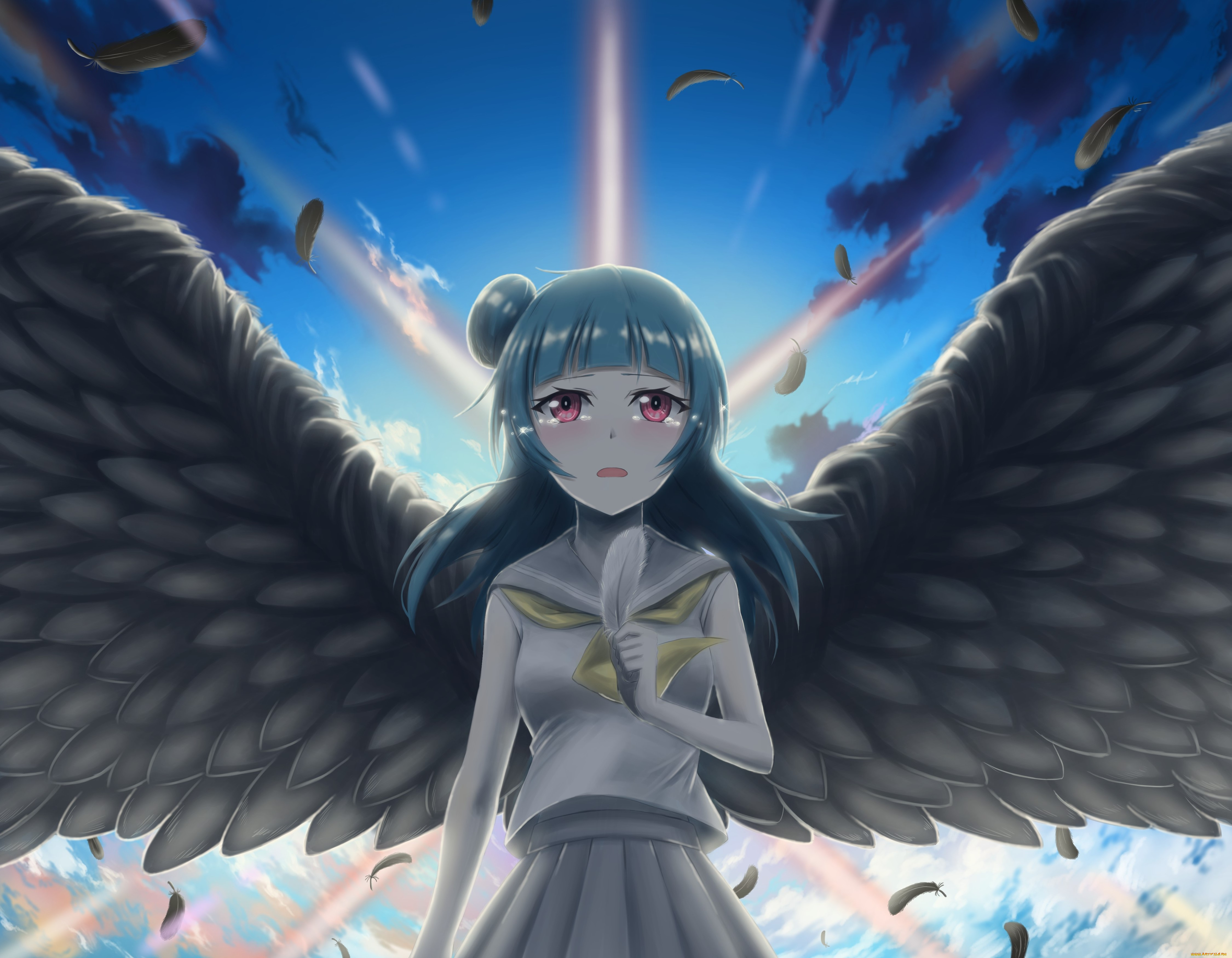 аниме, love, live, , school, idol, project, девушка, взгляд, фон