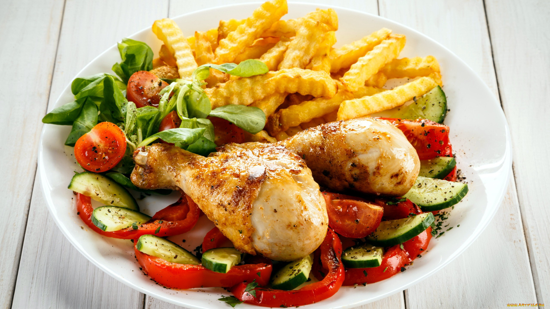 еда, мясные, блюда, картофель, овощи, курица, фри