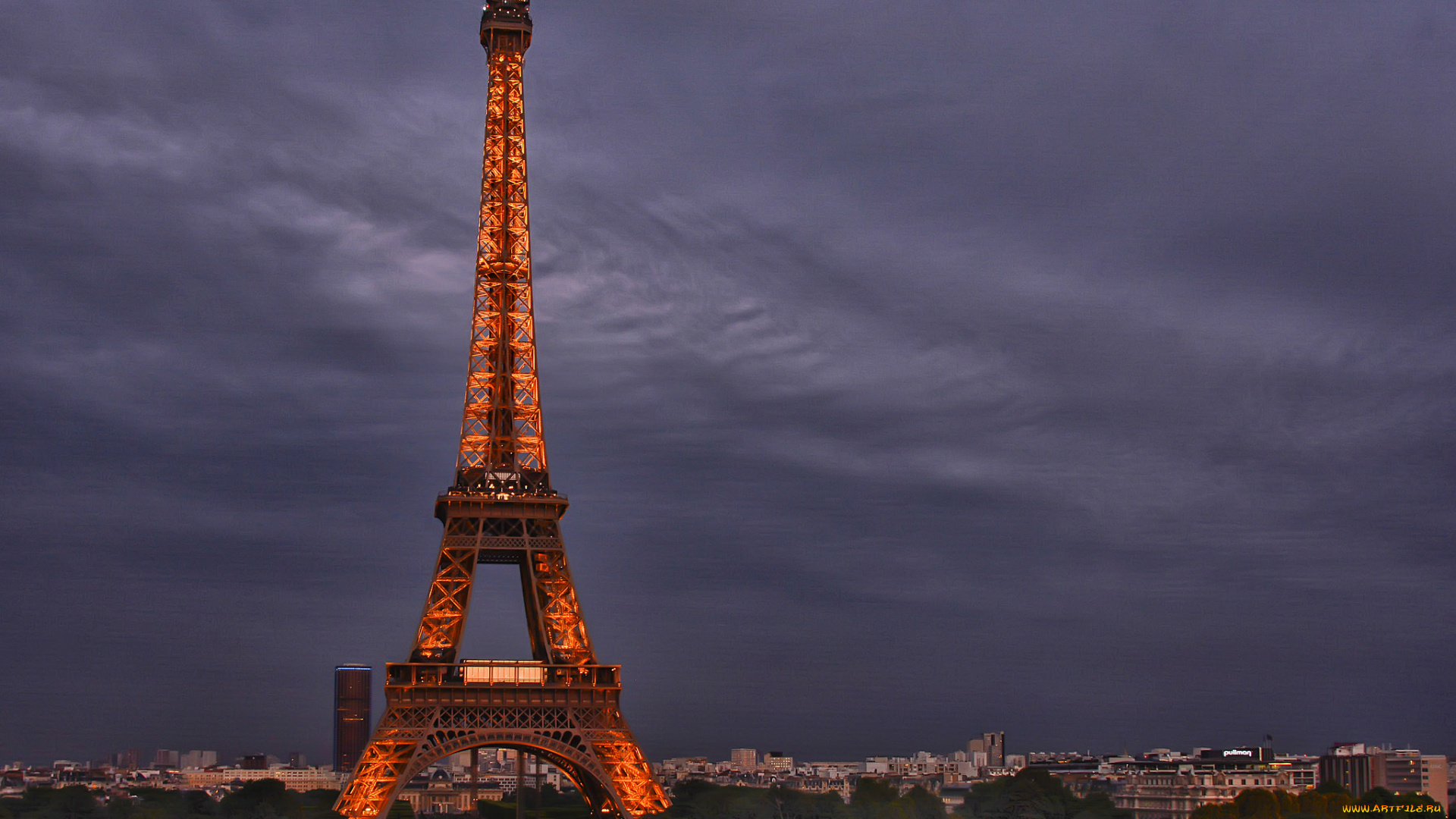 eiffel, tower, города, париж, , франция, панорама, башня