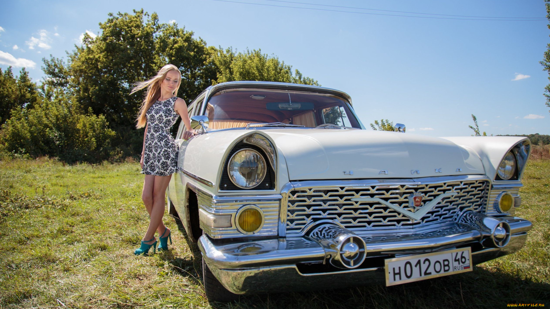 газ-, 13, Чайка, автомобили, -авто, с, девушками, газ-, 13, Чайка, девушка, автомобиль