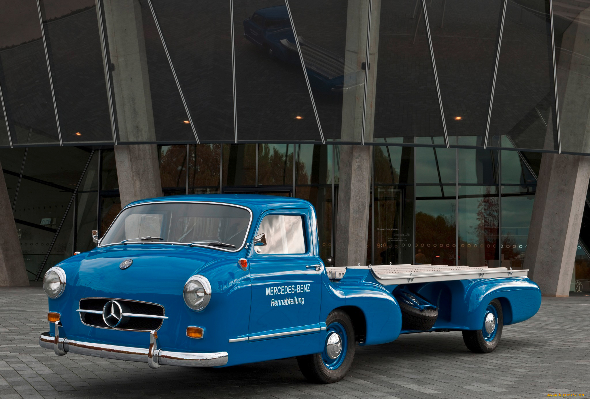 mercedes-benz, blue, wonder, transporter, concept, 1954, автомобили, mercedes-benz, blue, 1954, transporter, wonder, concept