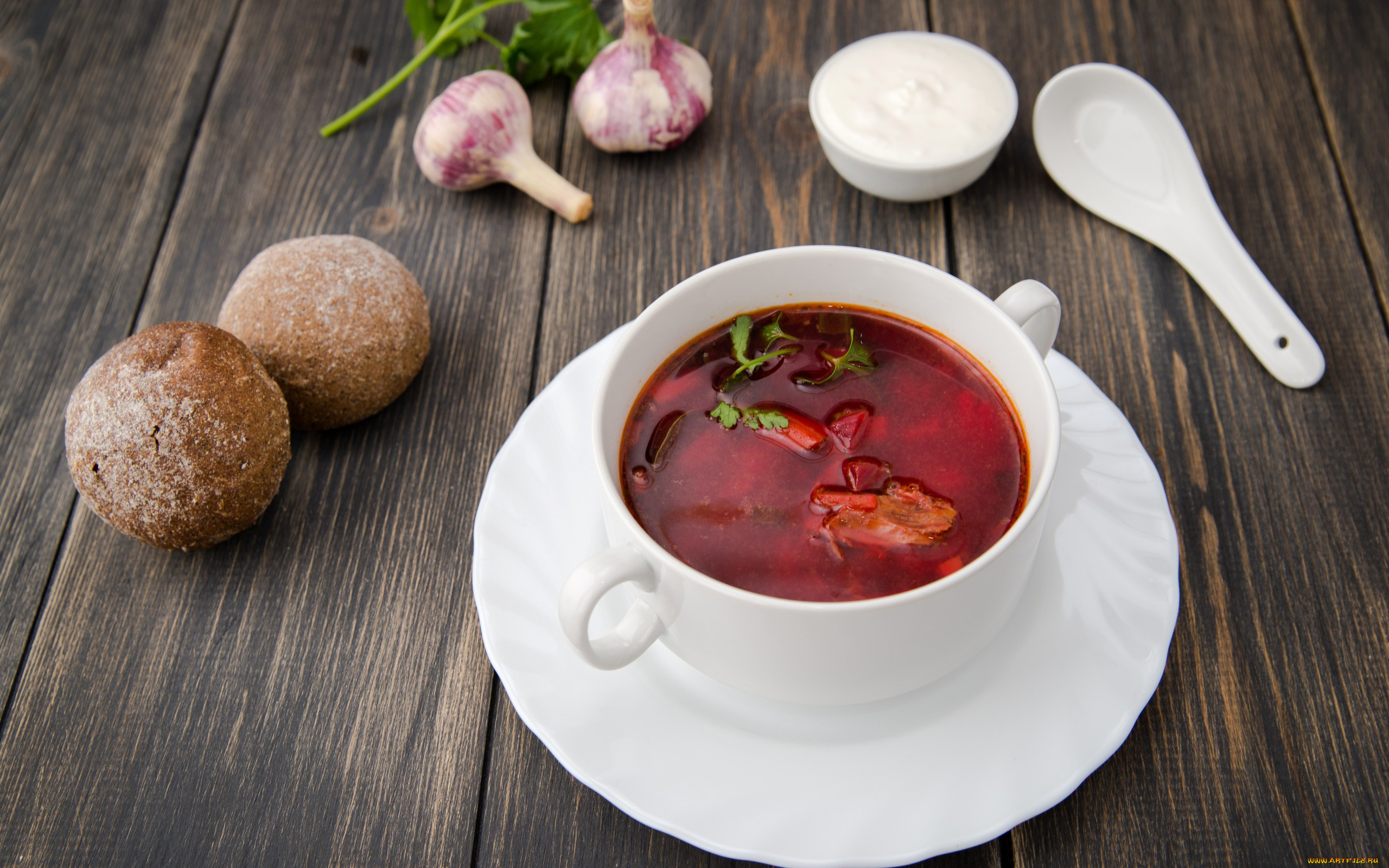 еда, первые, блюда, чеснок, борщ