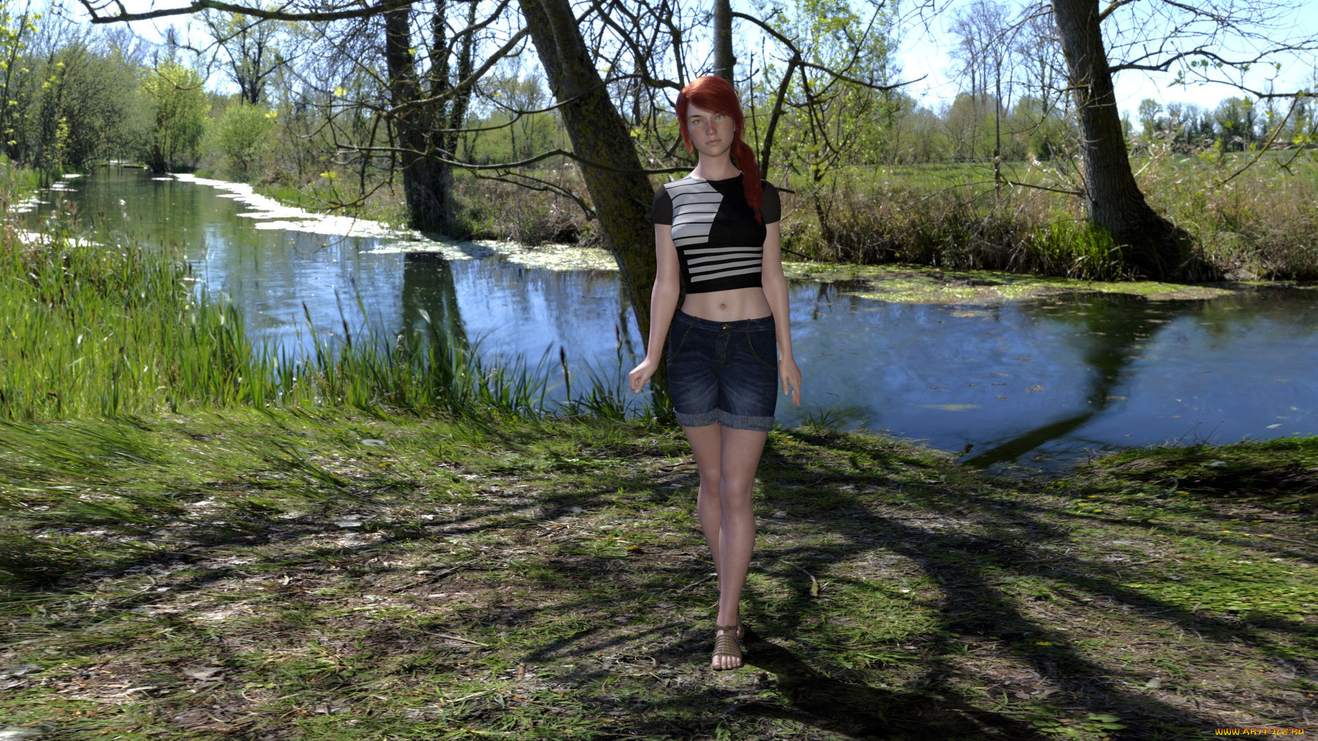 3д, графика, люди, , people, девушка, взгляд, фон