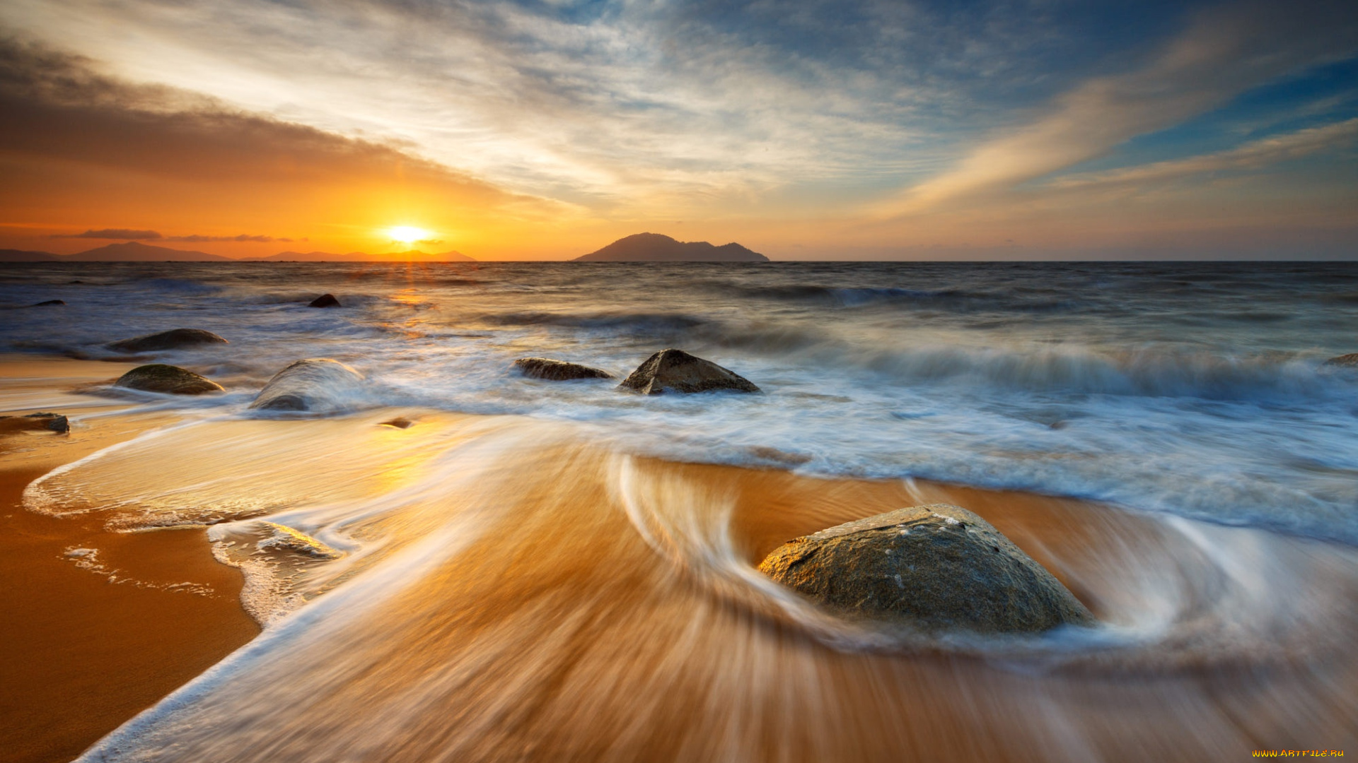 природа, побережье, камни, море