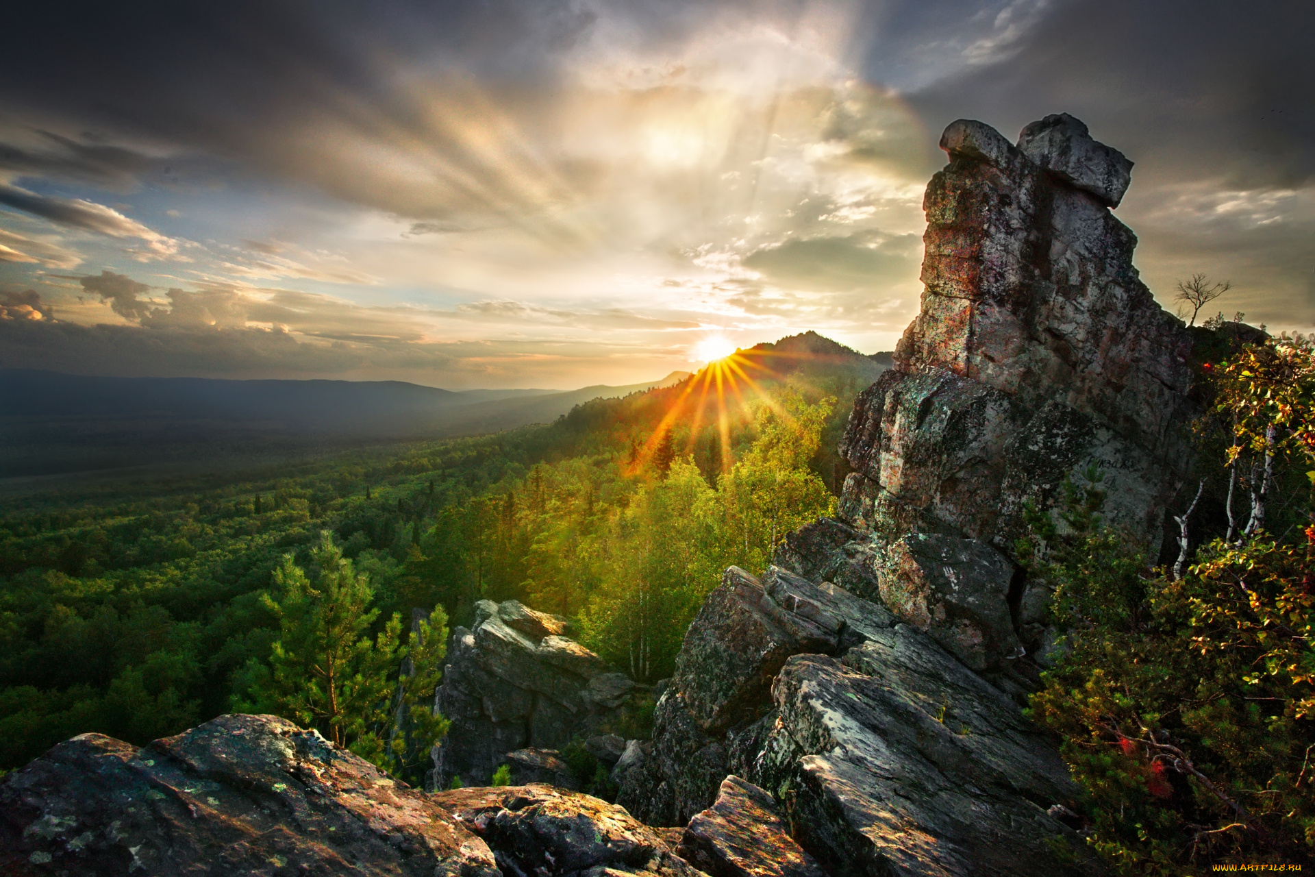 уральские, горы, природа, горы, солнце, скалы, россия, уральские, урал