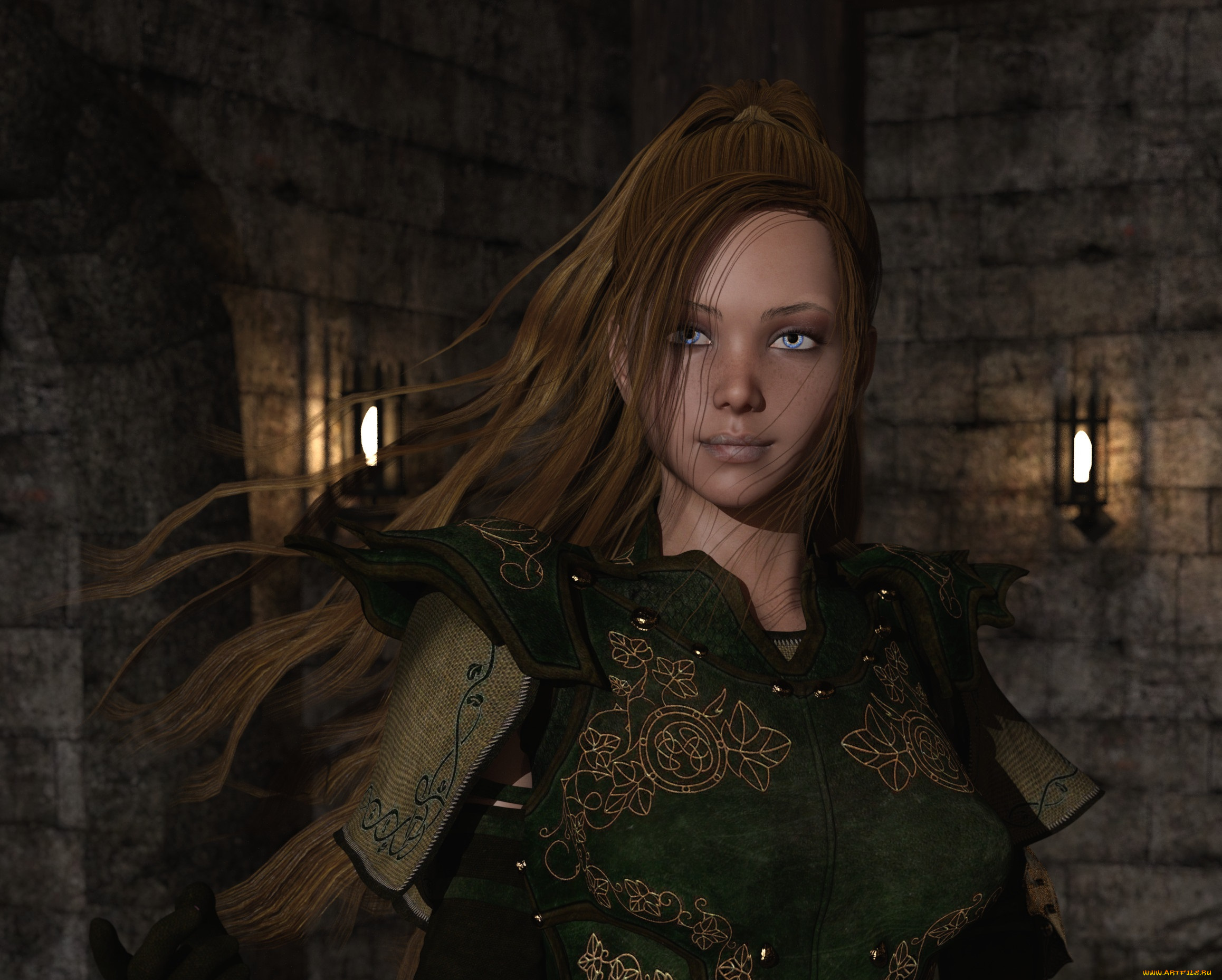 3д, графика, фантазия, , fantasy, девушка, взгляд, фон