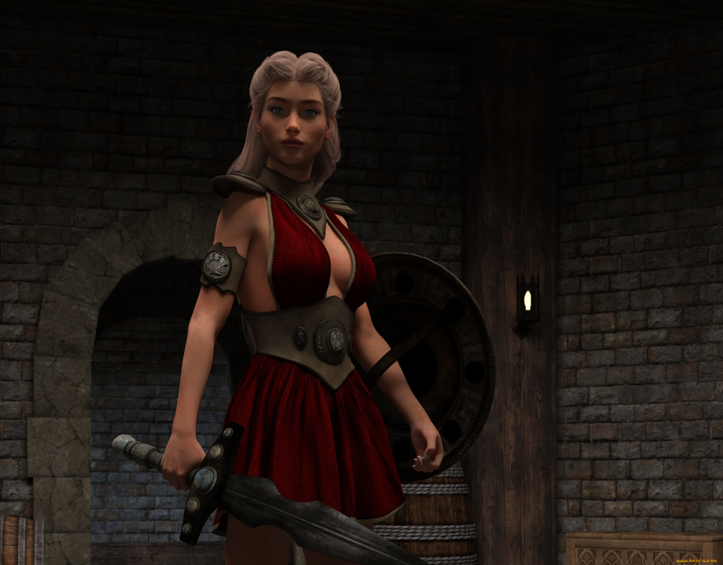 3д, графика, фантазия, , fantasy, девушка, взгляд, фон