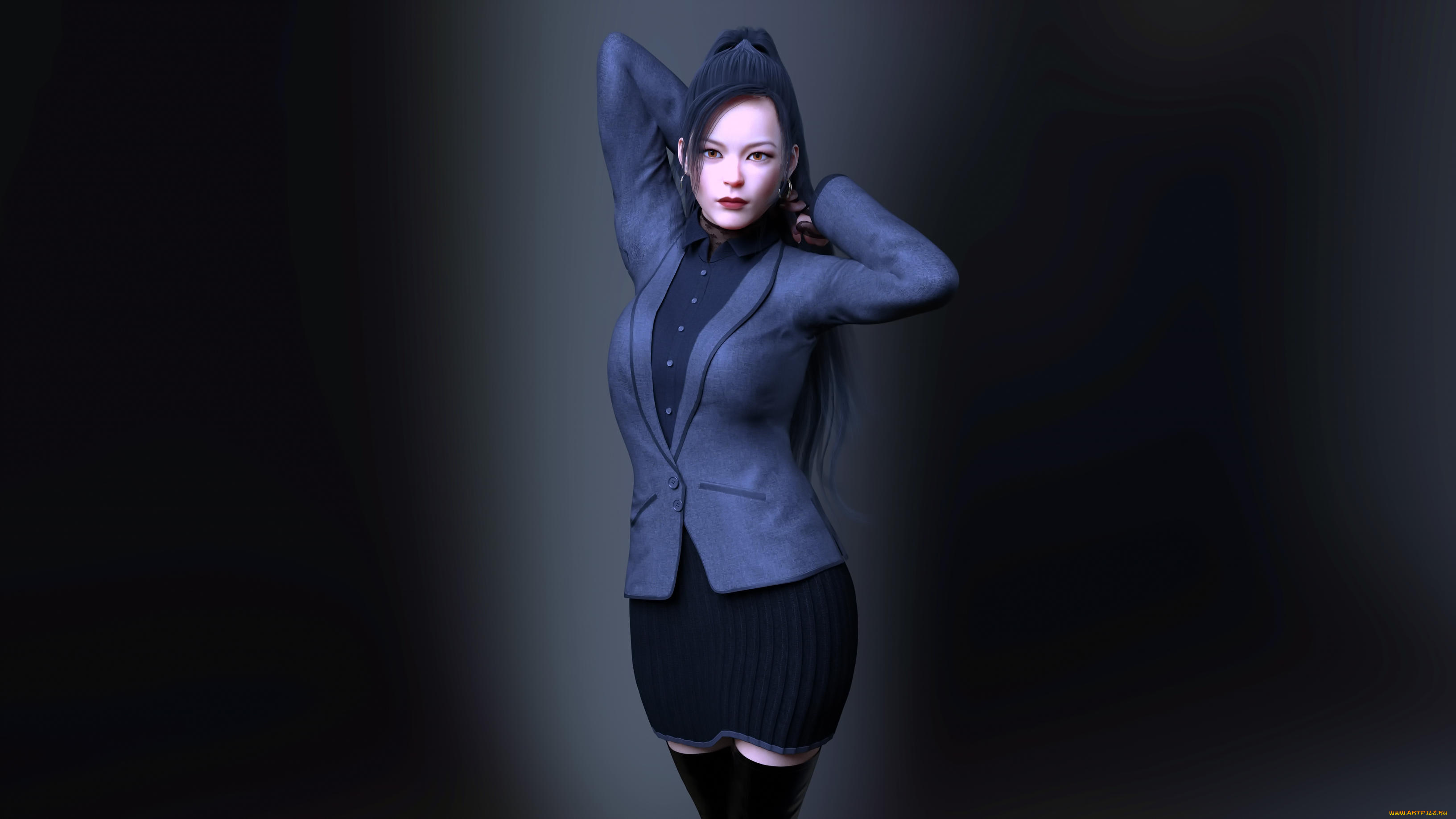 3д, графика, люди, , people, девушка, взгляд, фон