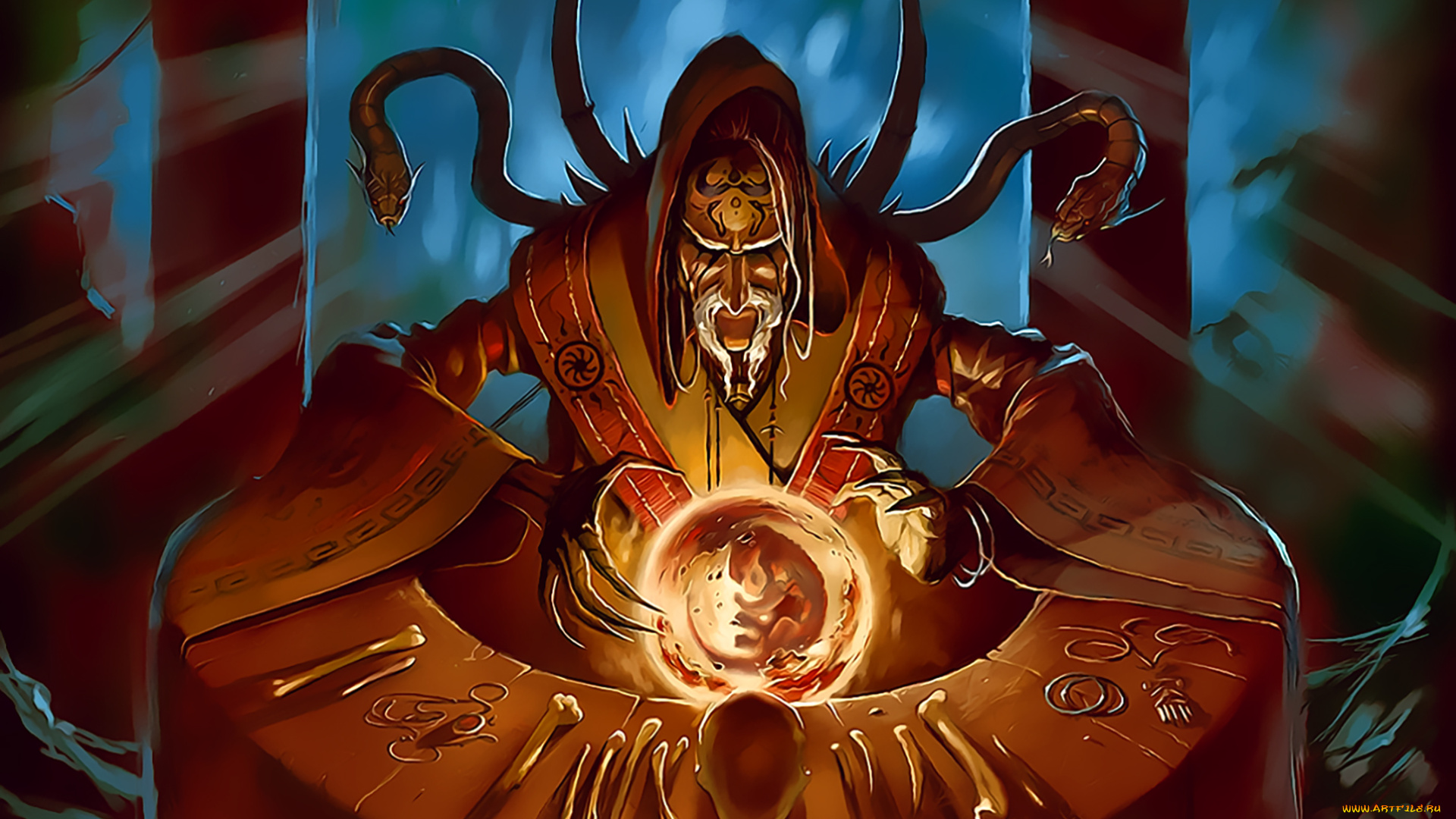 календари, фэнтези, 2019, кости, существо, змея, calendar, колдовство, магия, сфера, шар