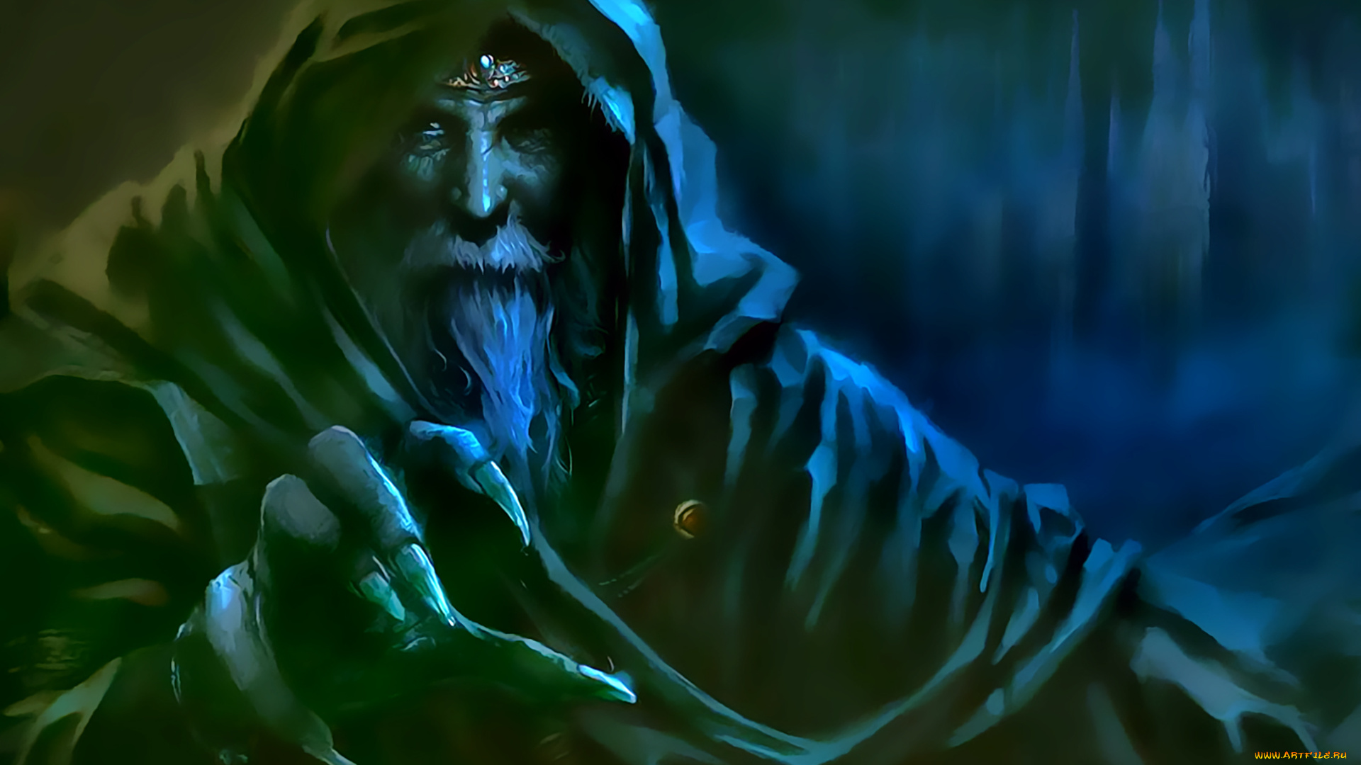 календари, фэнтези, лицо, когти, борода, calendar, 2019, старик, капюшон