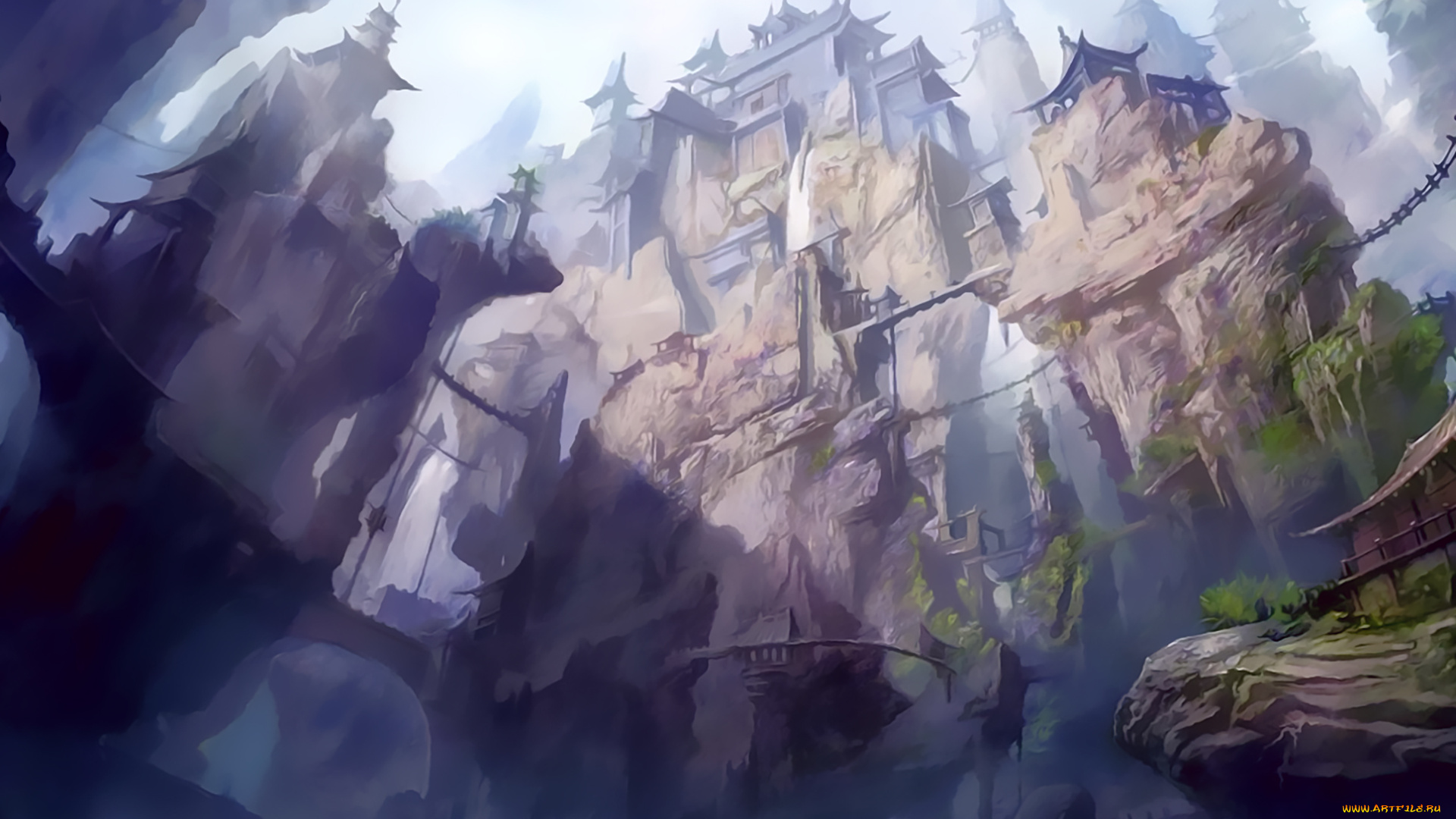 календари, фэнтези, здание, скала, 2019, calendar, мост