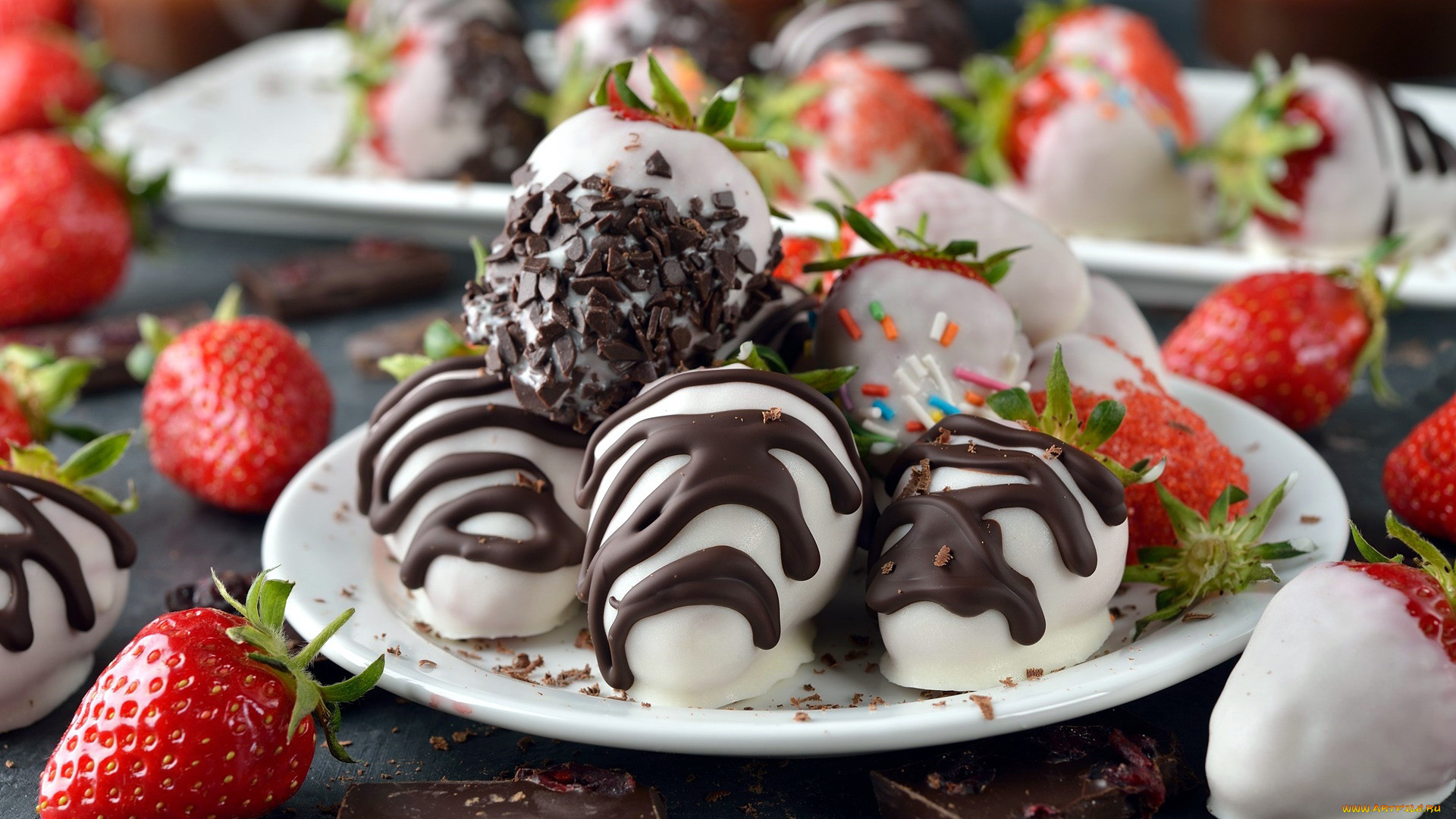 еда, клубника, , земляника, шоколад, десерт