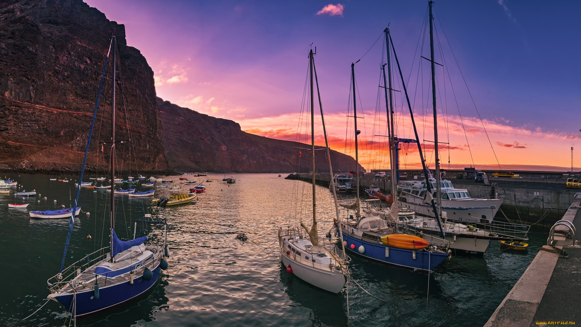 корабли, порты, , , причалы, закат, причал, лодки