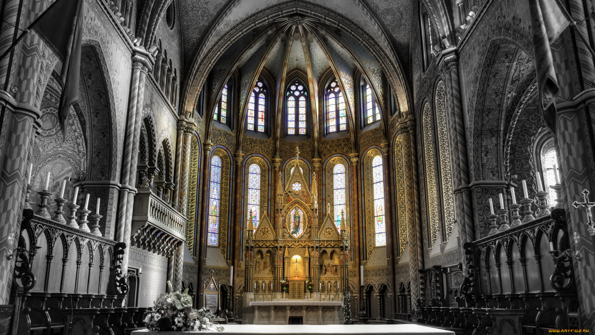 matthias, church, budapest, hungary, интерьер, убранство, , роспись, храма, matthias, church