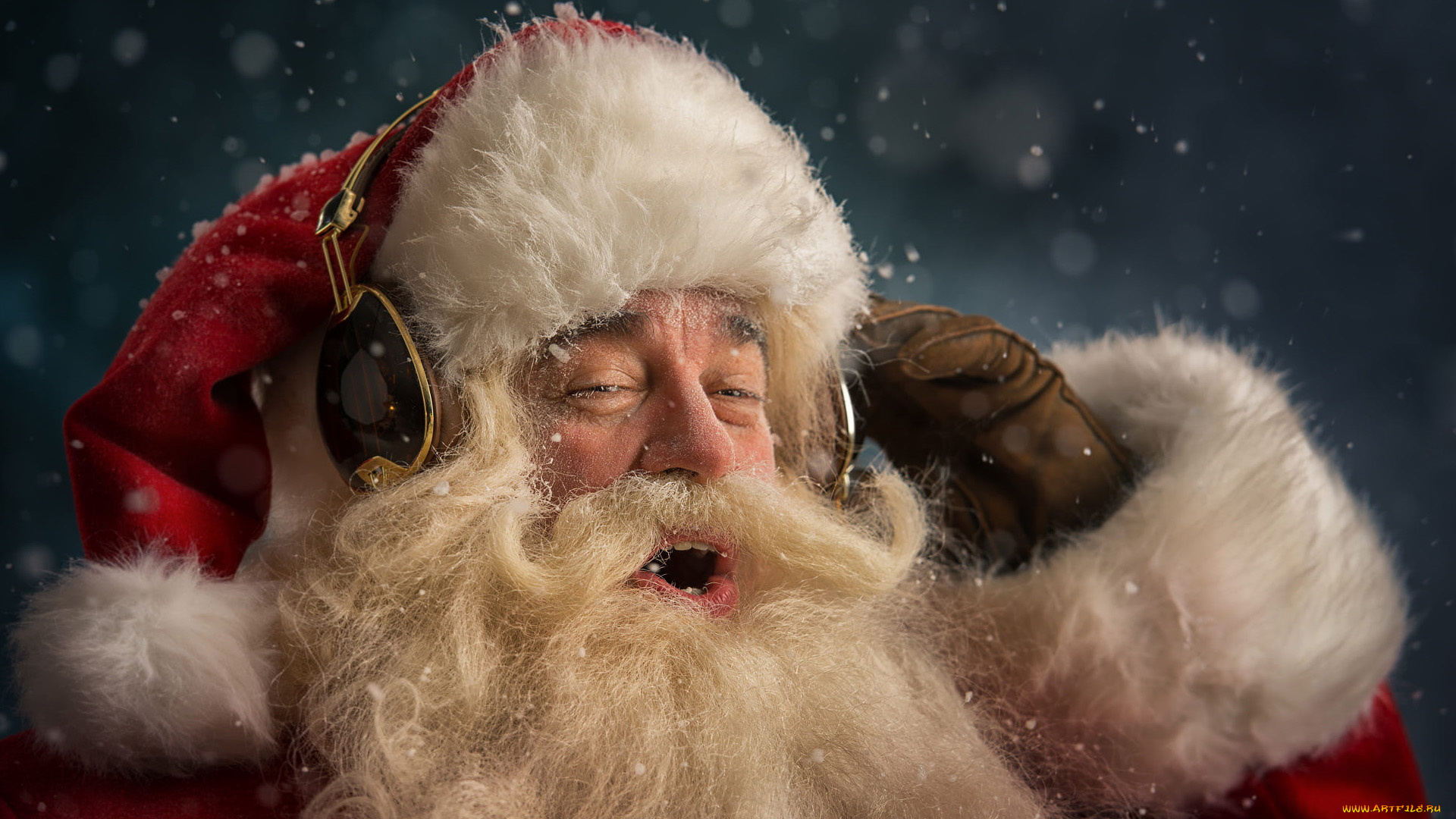 праздничные, дед, мороз, , санта, клаус, санта, снег, наушники