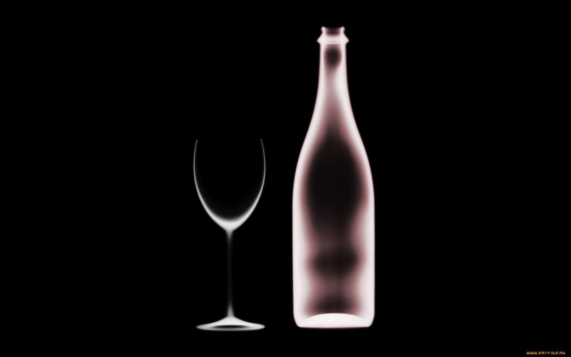 разное, кости, , рентген, бокал, бутылка, рентген