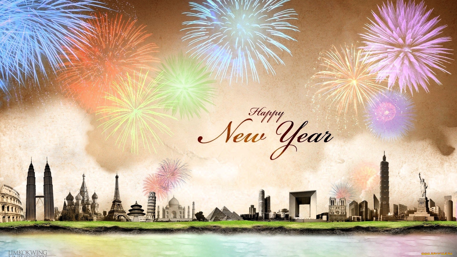 праздничные, -, разное, , новый, год, салют, города, достопримечательности