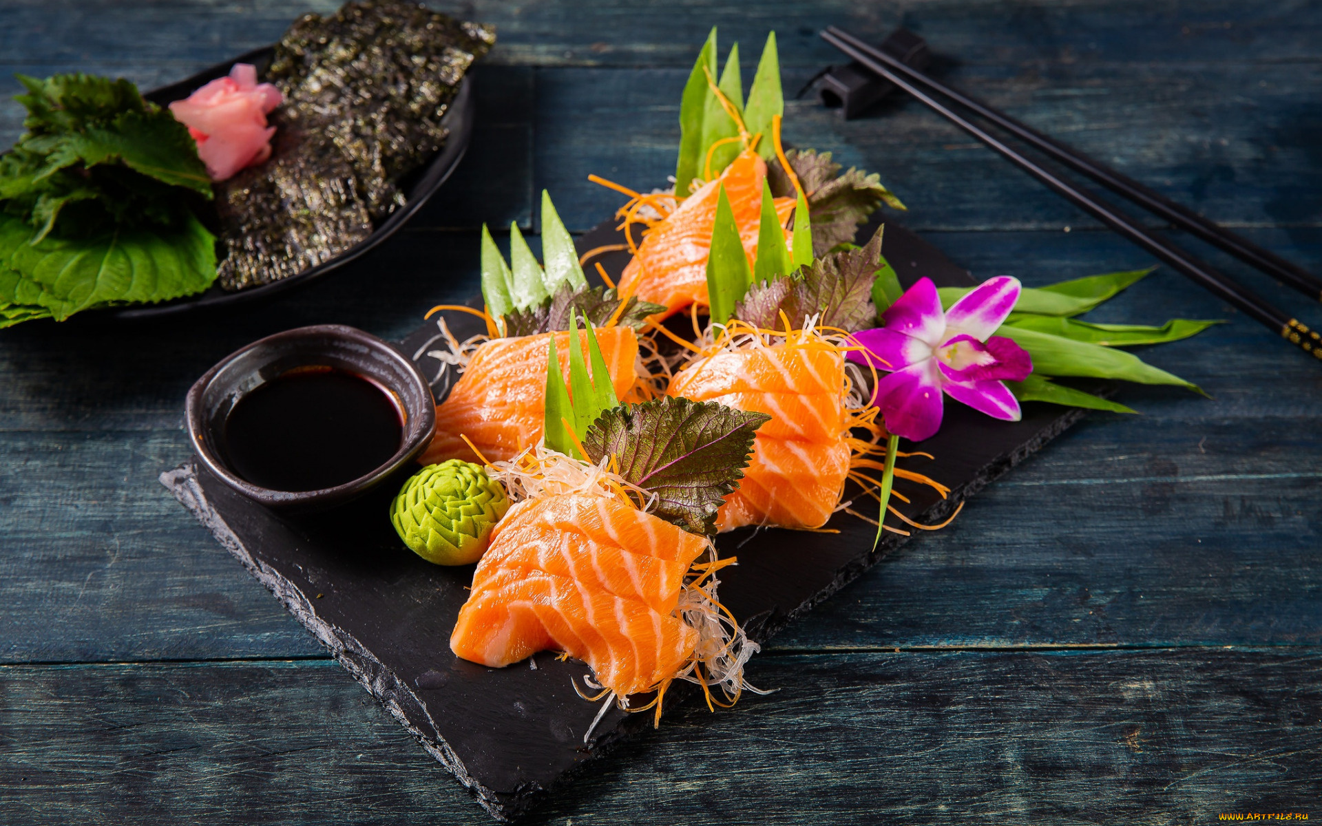 еда, рыбные, блюда, , с, морепродуктами, японская, кухня