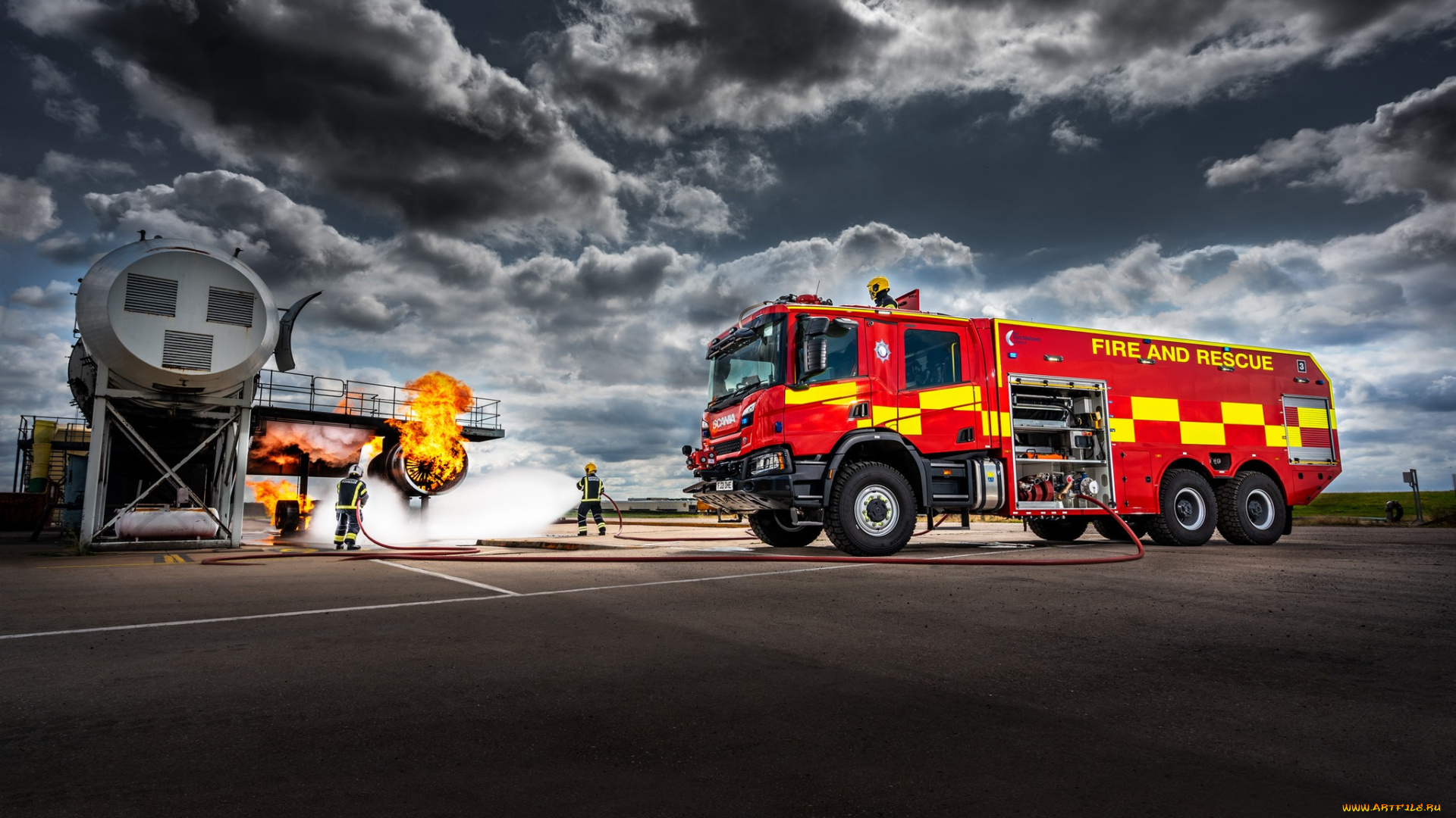 автомобили, пожарные, машины, scania