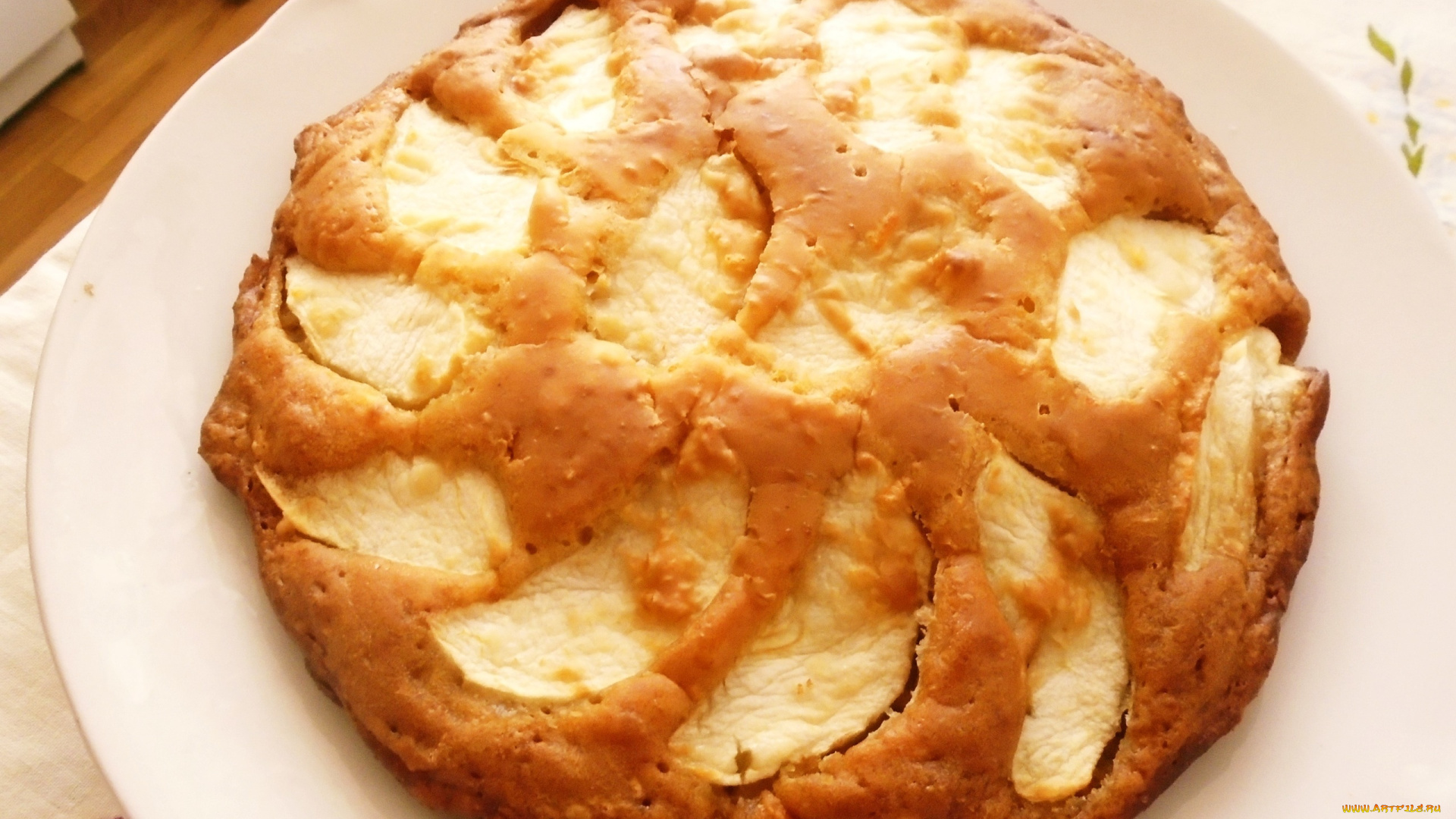 еда, пироги, тарелка, пирог, яблочный