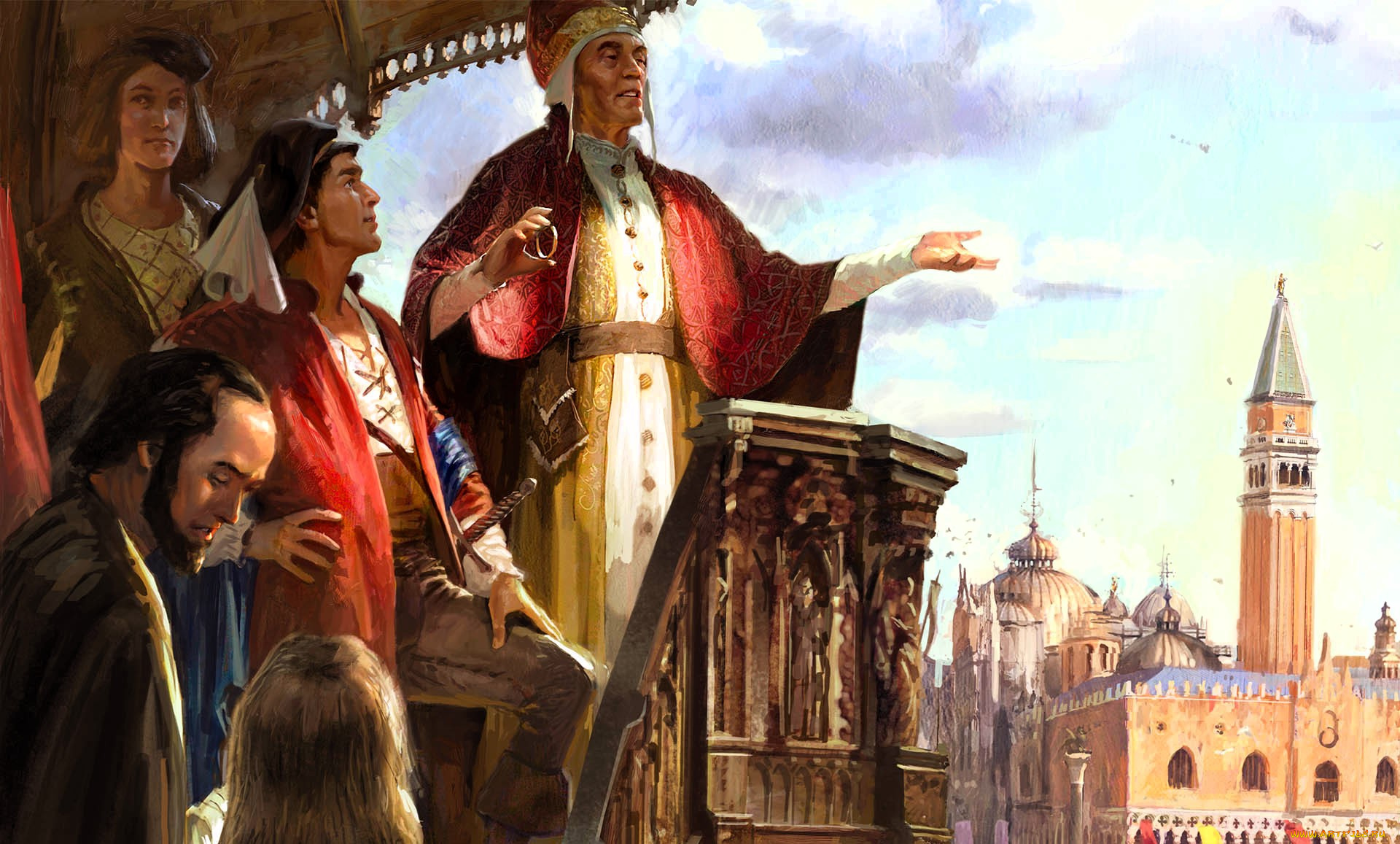 видео, игры, anno, 1404, , venice, люди, дож, навес, венеция, здания