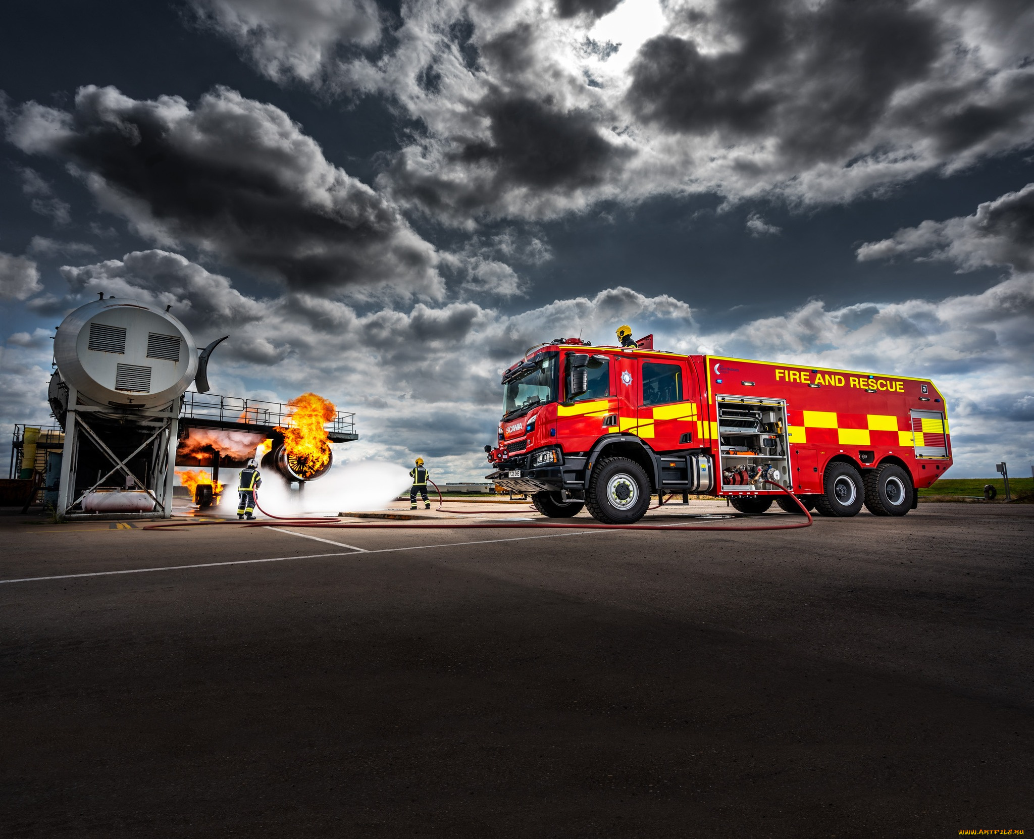 автомобили, пожарные, машины, scania