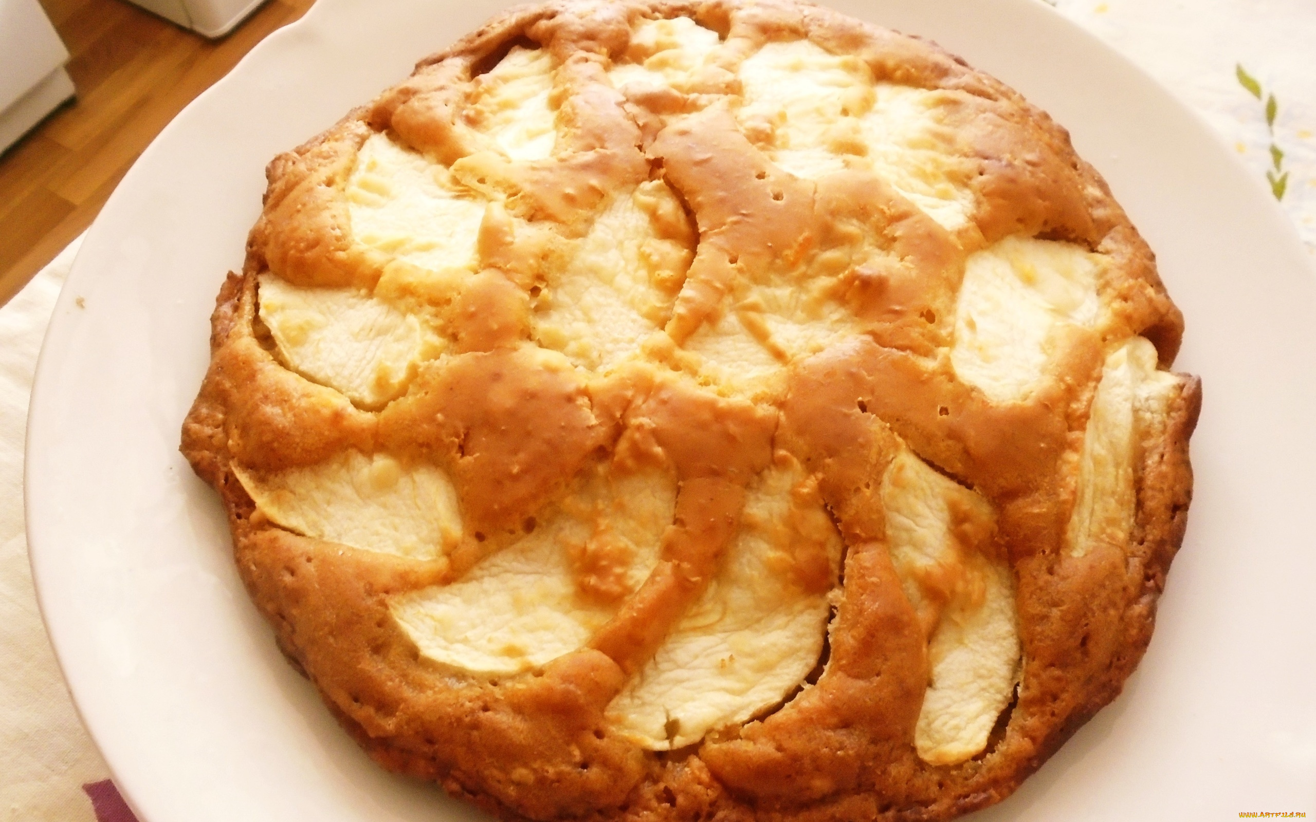 еда, пироги, тарелка, пирог, яблочный