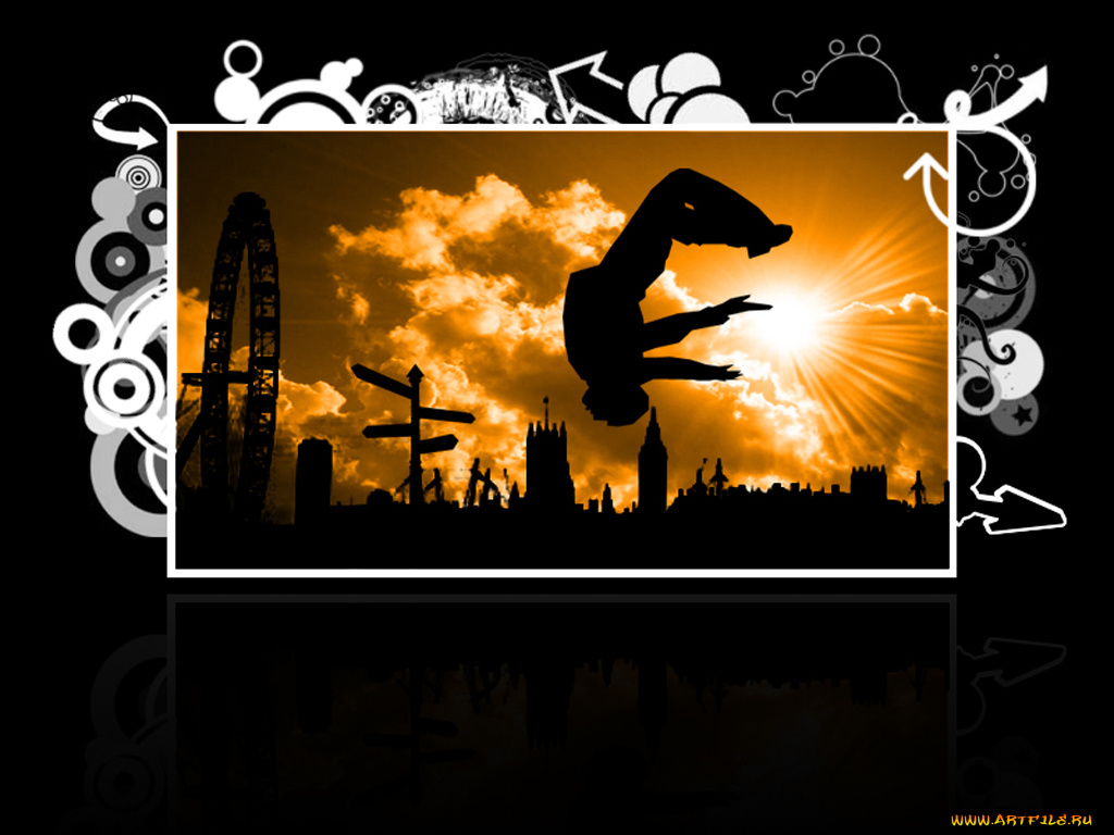 паркур, векторная, графика