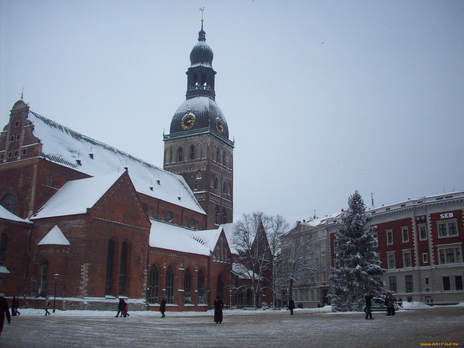 старая, рига, домская, площадь, города, латвия