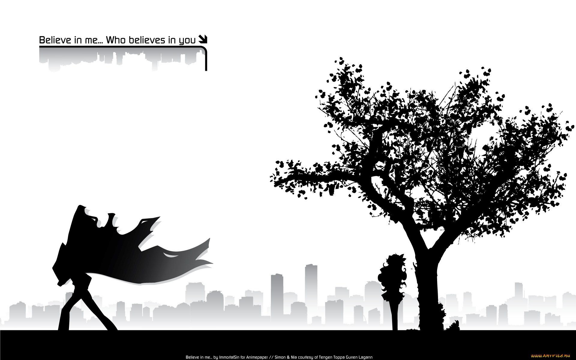 аниме, tengen, toppa, gurren, lagann, nia, teppelin, simon