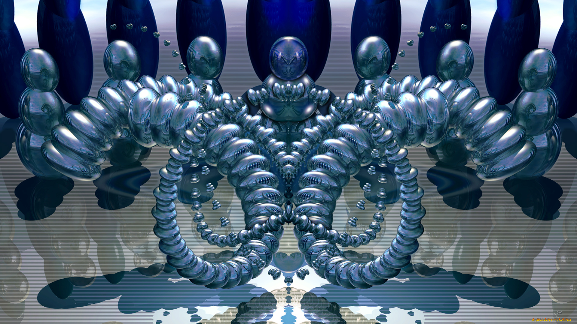 3д, графика, fractal, фракталы, узор, тёмный, фон