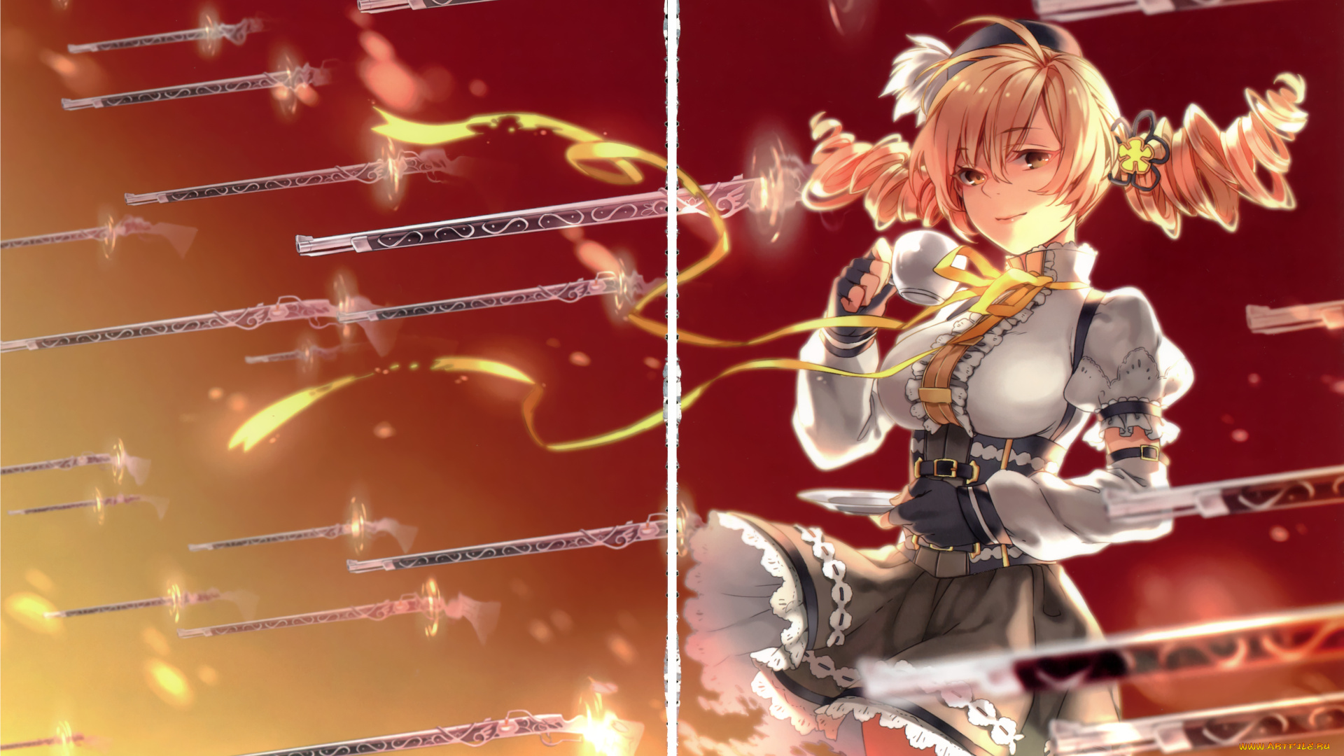 аниме, mahou, shoujo, madoka, magika, puella, magi, томое, мами