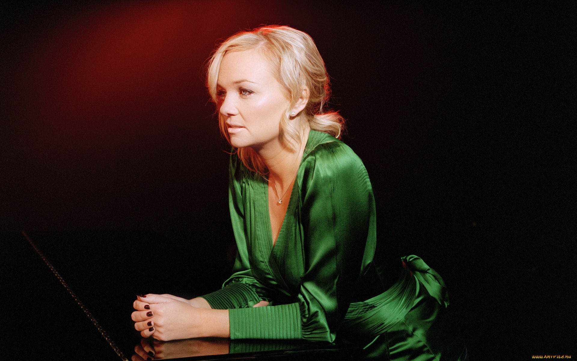 музыка, emma, bunton, зеленое, платье