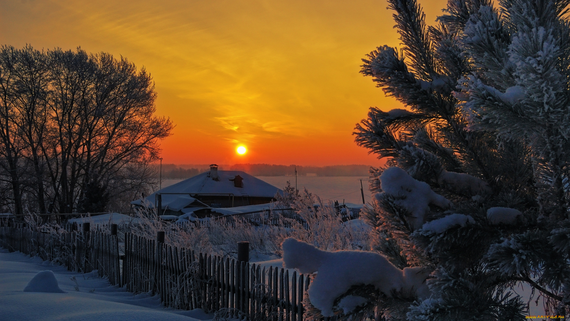 авт, vit, yarkov, природа, зима, рассвет, солнце