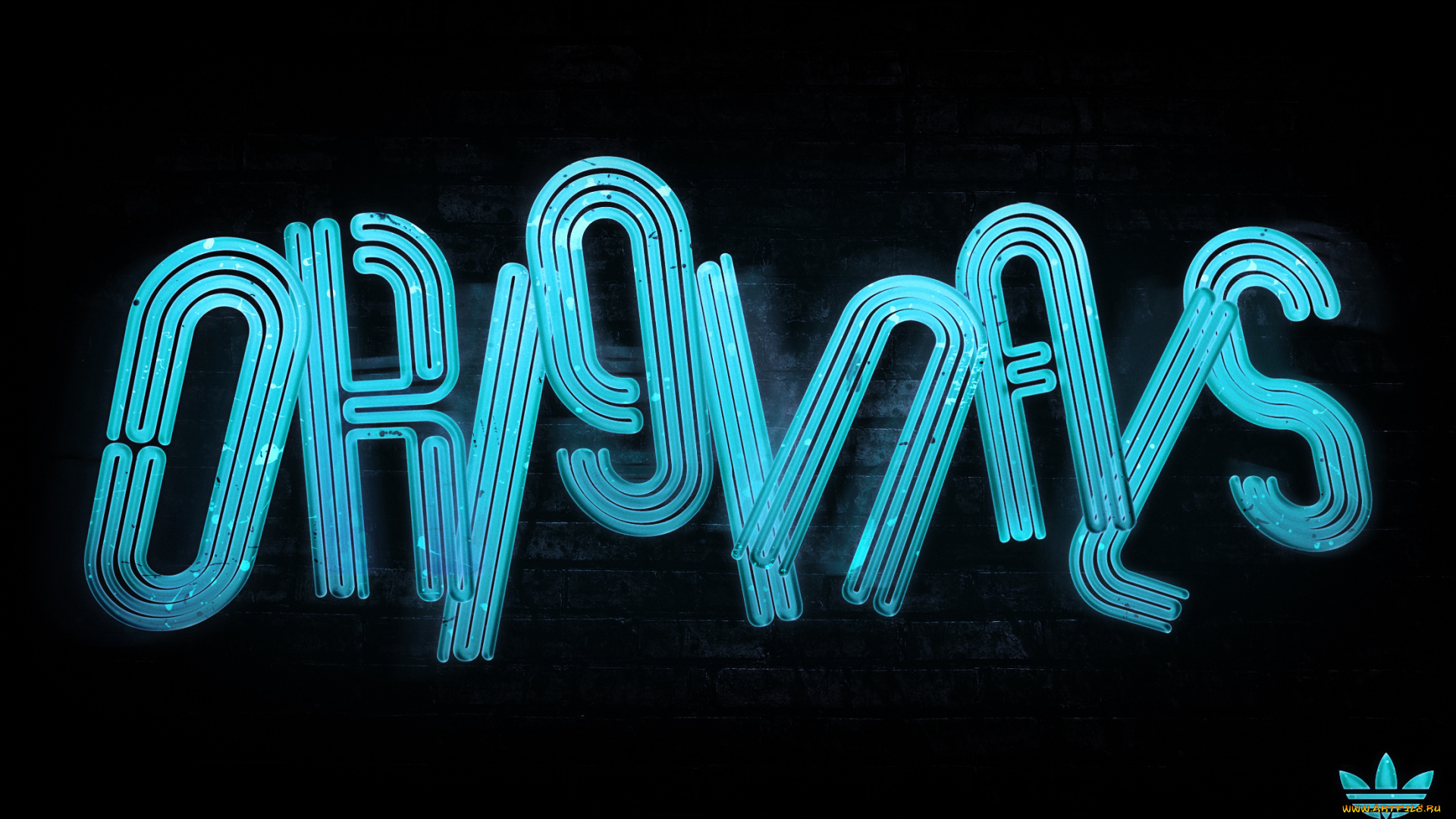 бренды, adidas, адидас, original, синий, неон, логотип