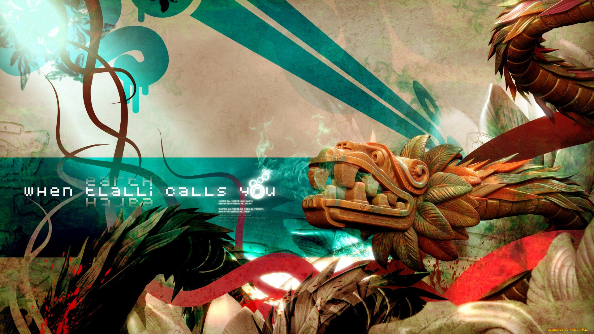 дракон, майя, векторная, графика, полосы