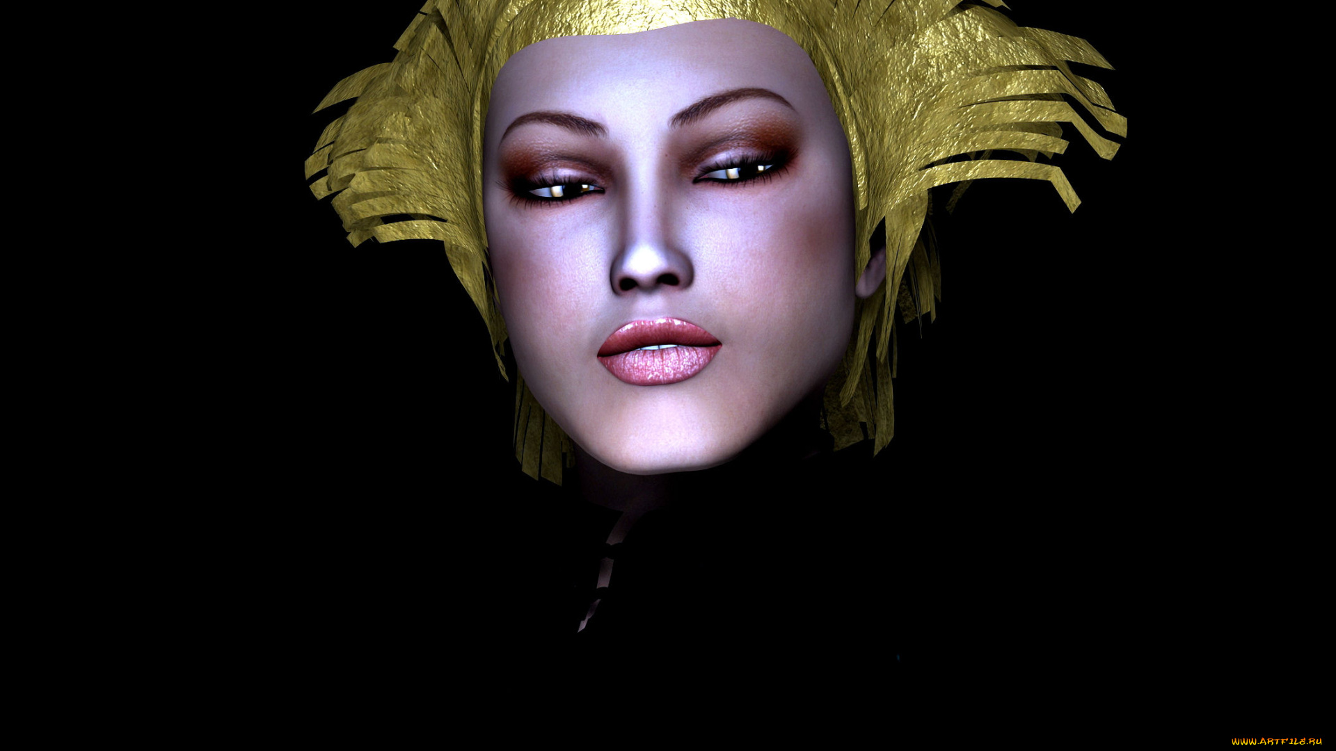 3д, графика, fantasy, , фантазия, золото, девушка