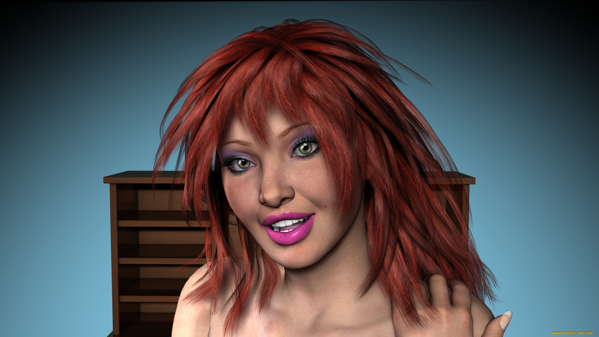 3д, графика, portraits, , портрет, девушка, улыбка