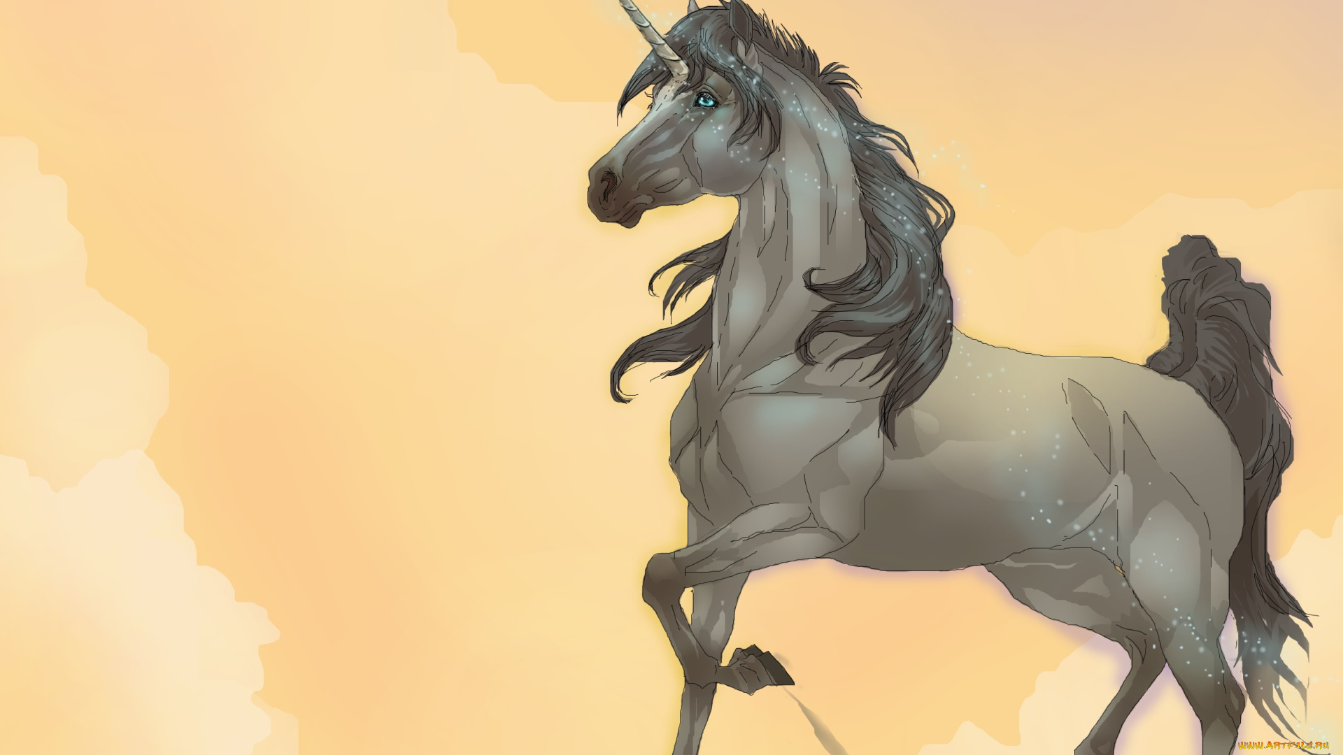 рисованные, животные, , сказочные, , мифические, единорог