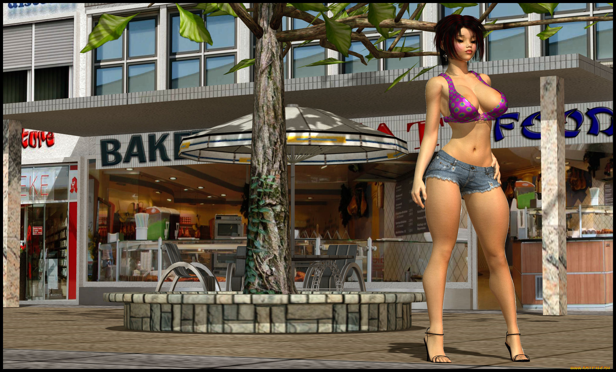 3д, графика, people, , люди, шорты, девушка