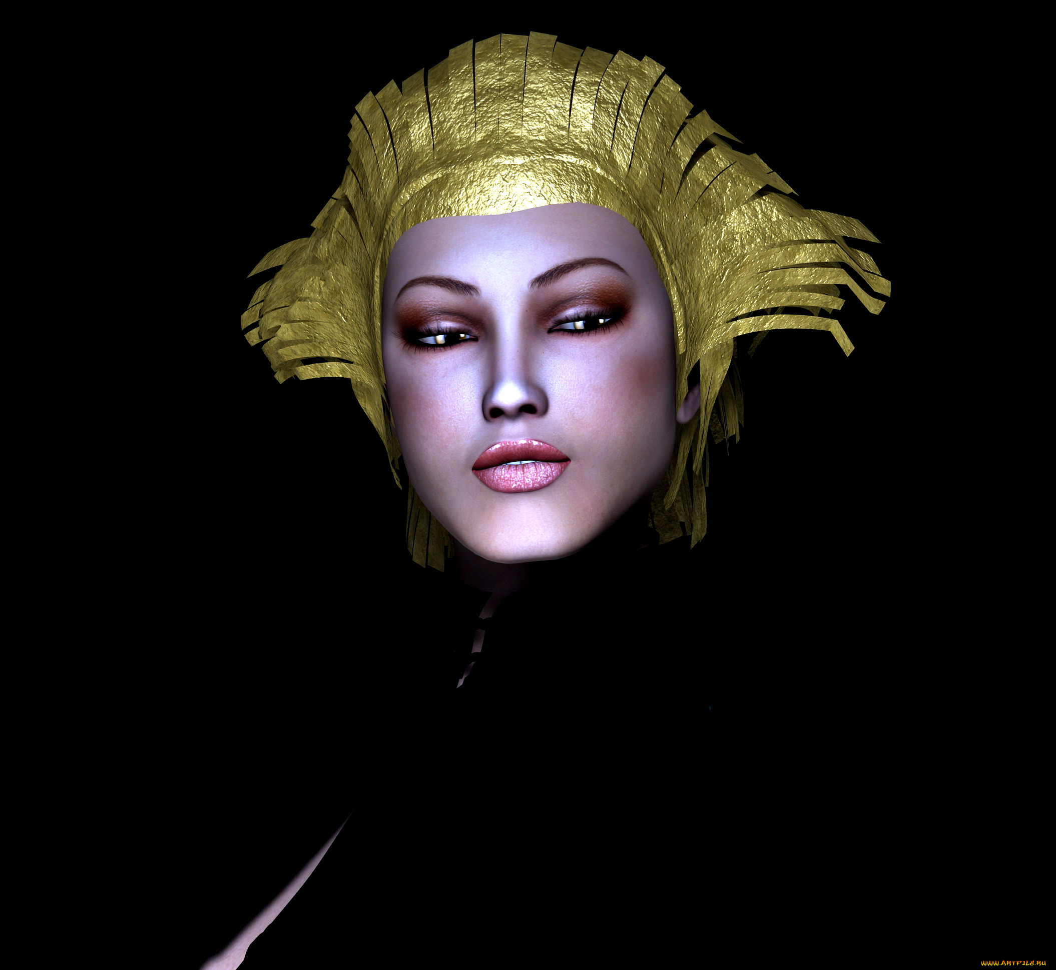 3д, графика, fantasy, , фантазия, золото, девушка
