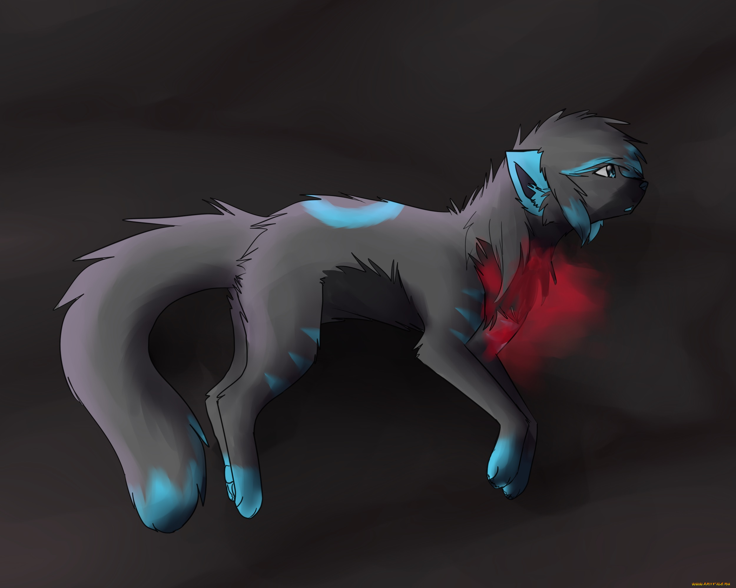 рисованные, животные, , сказочные, , мифические, фон, собака