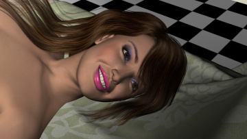 обоя 3д графика, portraits , портрет, девушка, улыбка