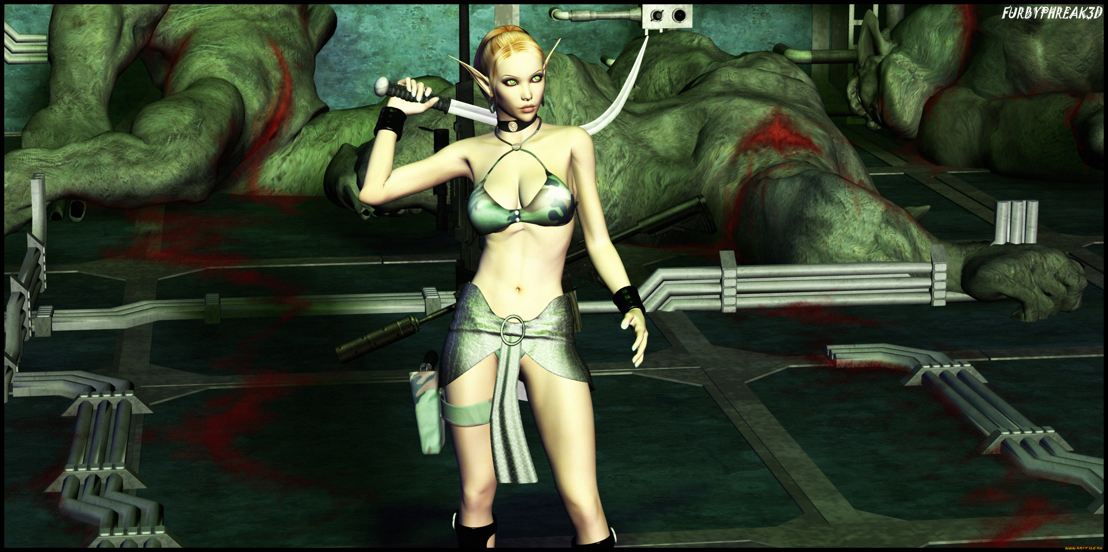 3д, графика, elves, , эльфы, эльфийка