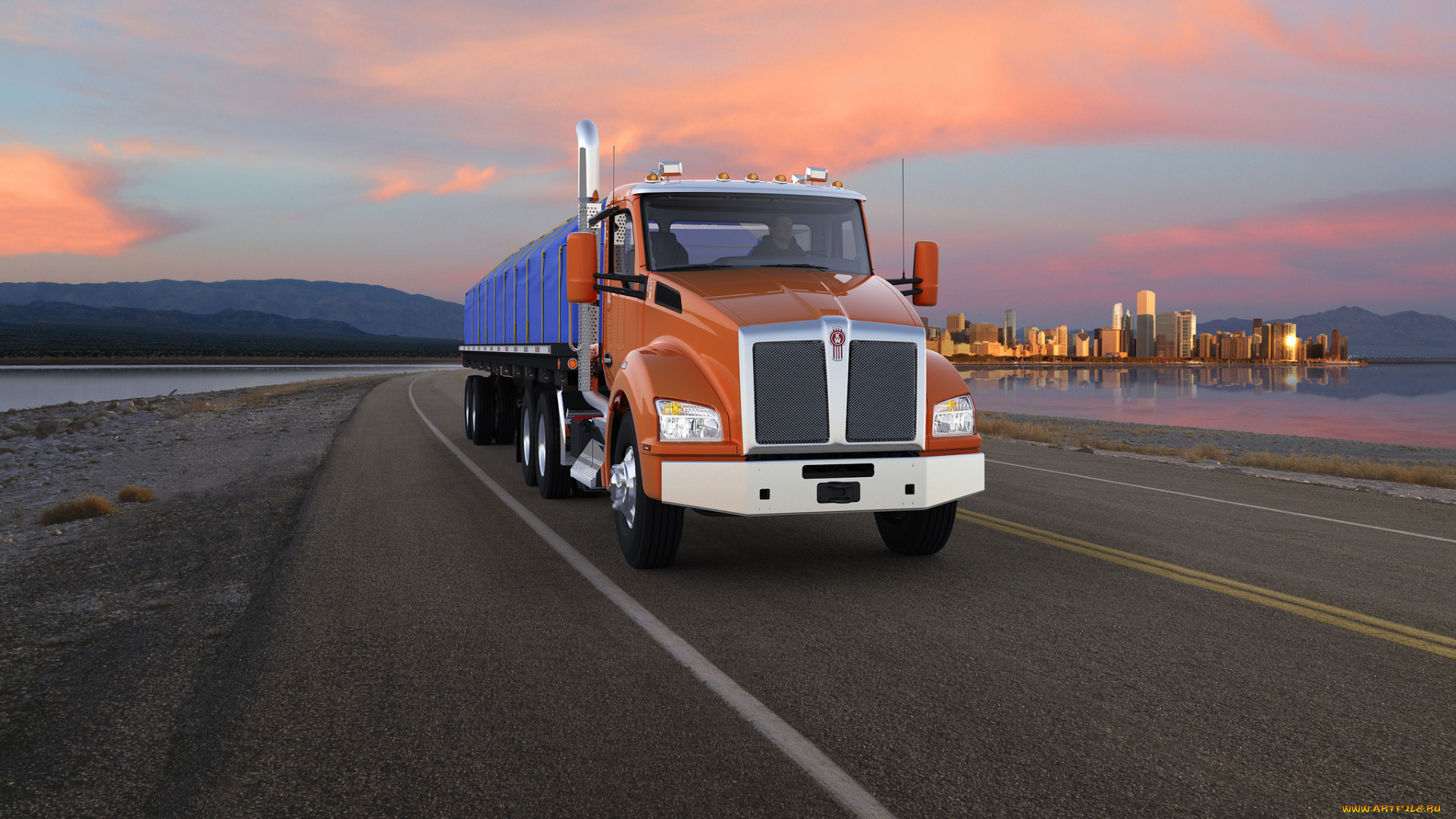 kenworth, -, t880, with, trailer, автомобили, kenworth, тяжелый, седельный, грузовик, тягач