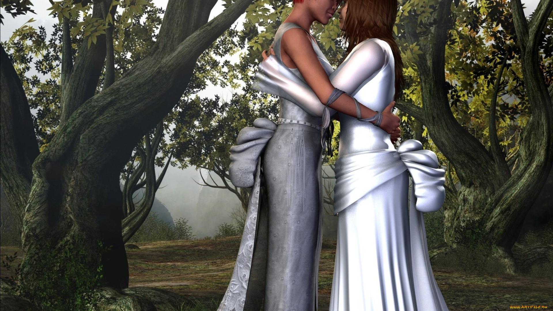 3д, графика, люди, , people, фон, девушки, взгляд