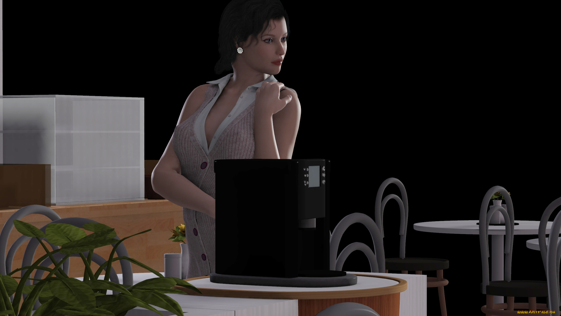 3д, графика, люди, , people, фон, взгляд, девушка