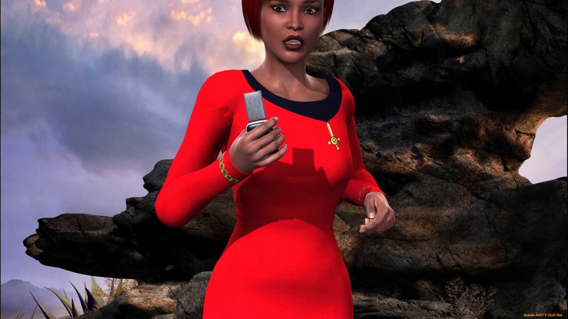 3д, графика, люди, , people, рыжая, фон, взгляд, девушка