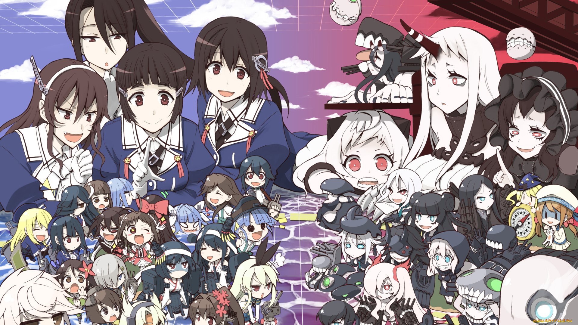 аниме, kantai, collection, девочки, kantai, collection